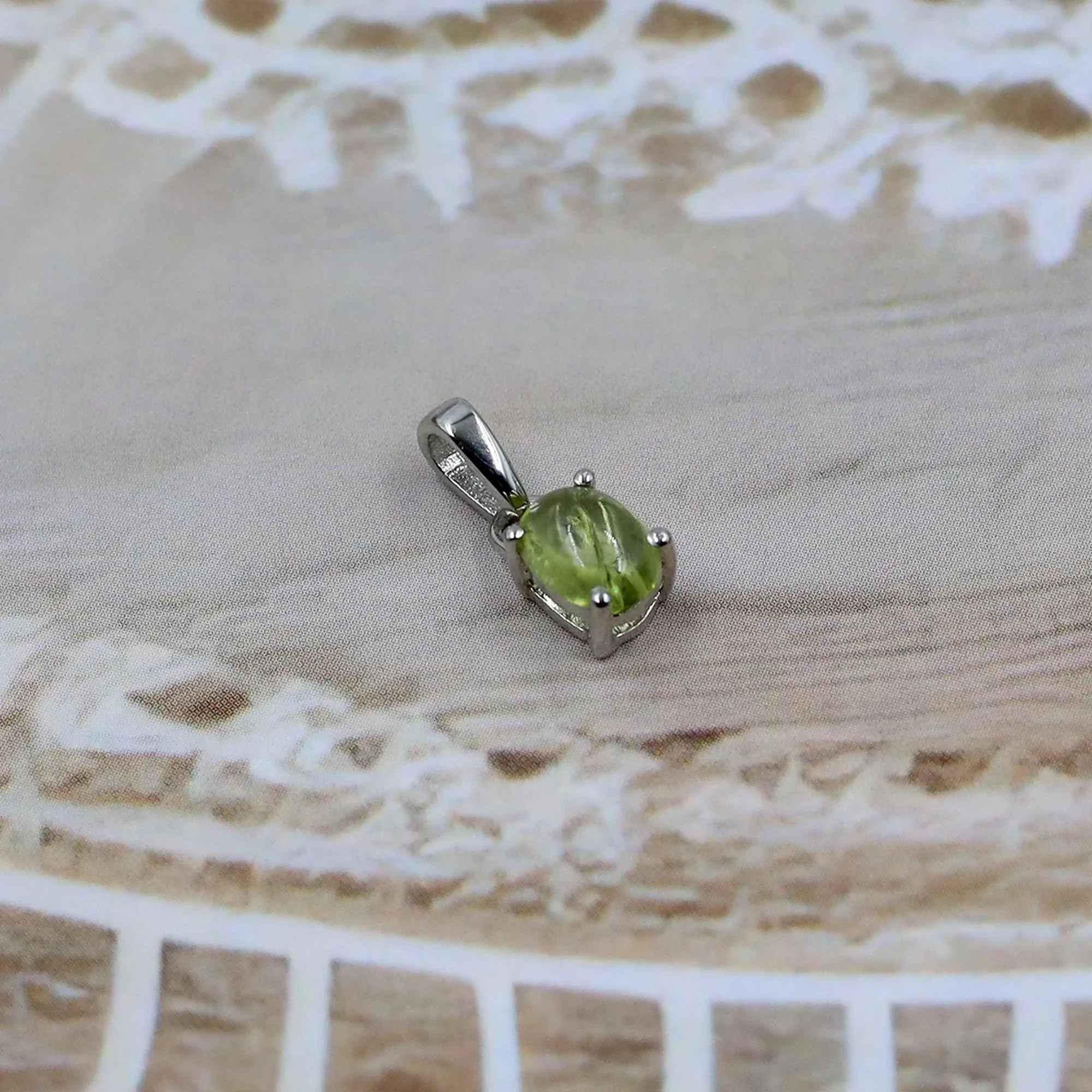 Natural Peridot Pendant: Oval Green Gemstone, Sterling Silver Necklace - Himalya Quartz