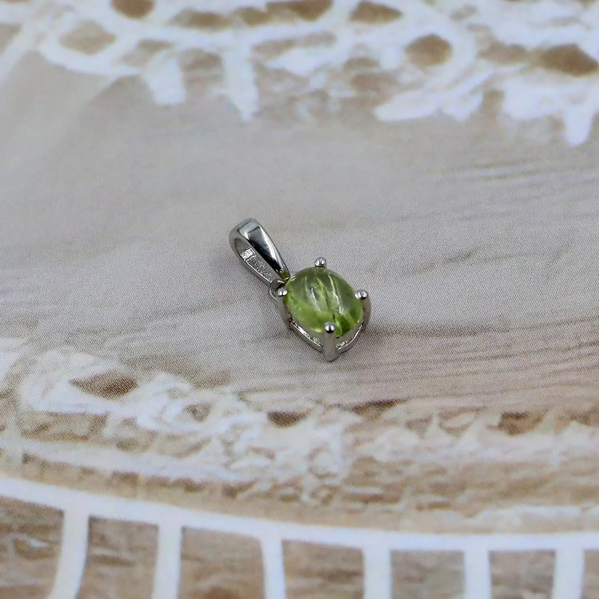 Natural Peridot Pendant: Oval Green Gemstone, Sterling Silver Necklace