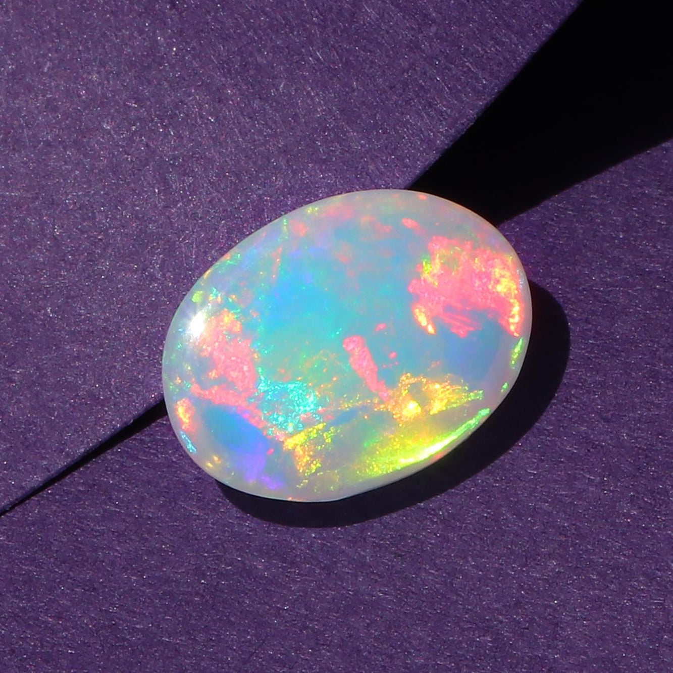 2.25 Carat White Ethiopian Opal Cabochon: Oval Loose Gemstone