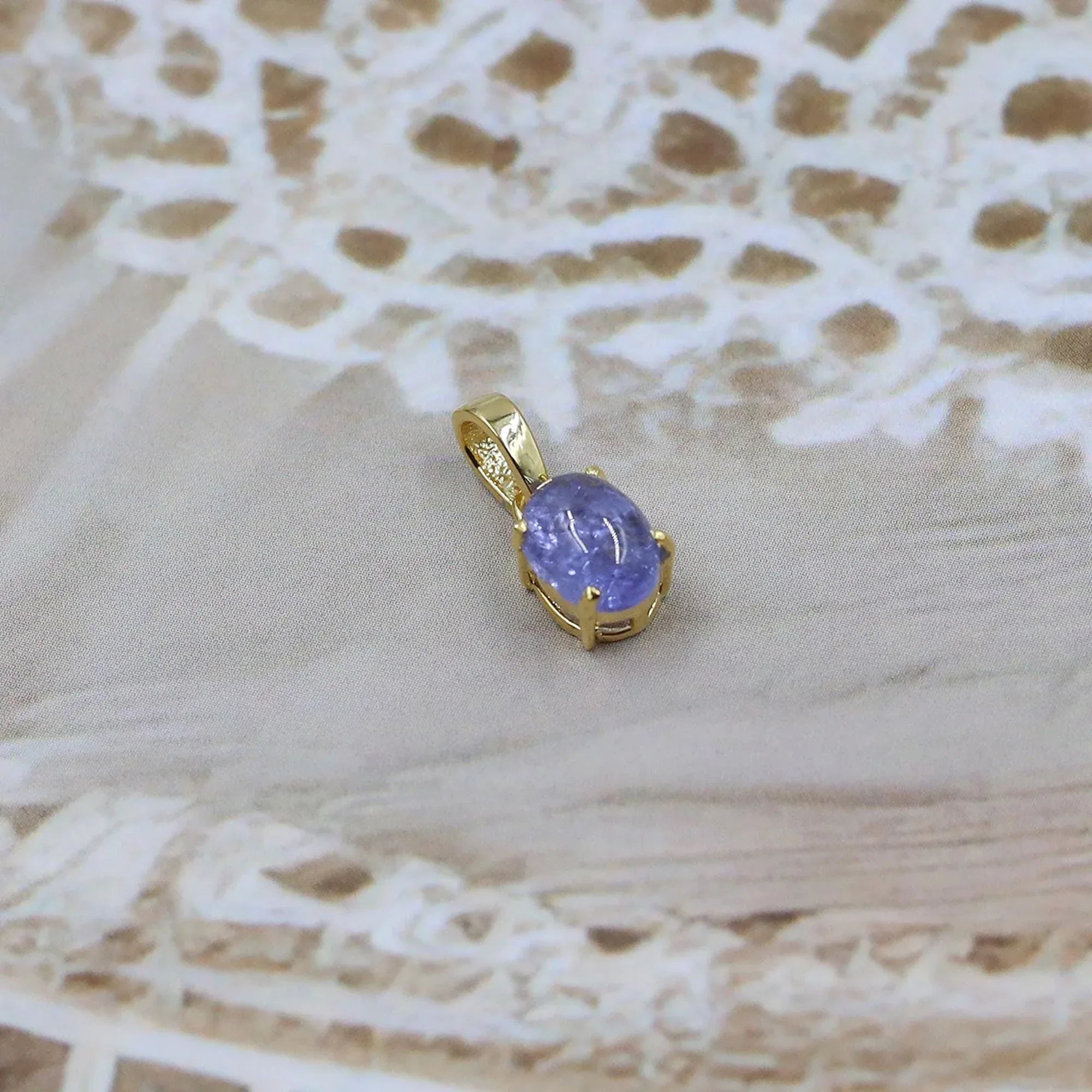 Blue Tanzanite Silver Pendant: 925 Minimalist Necklace
