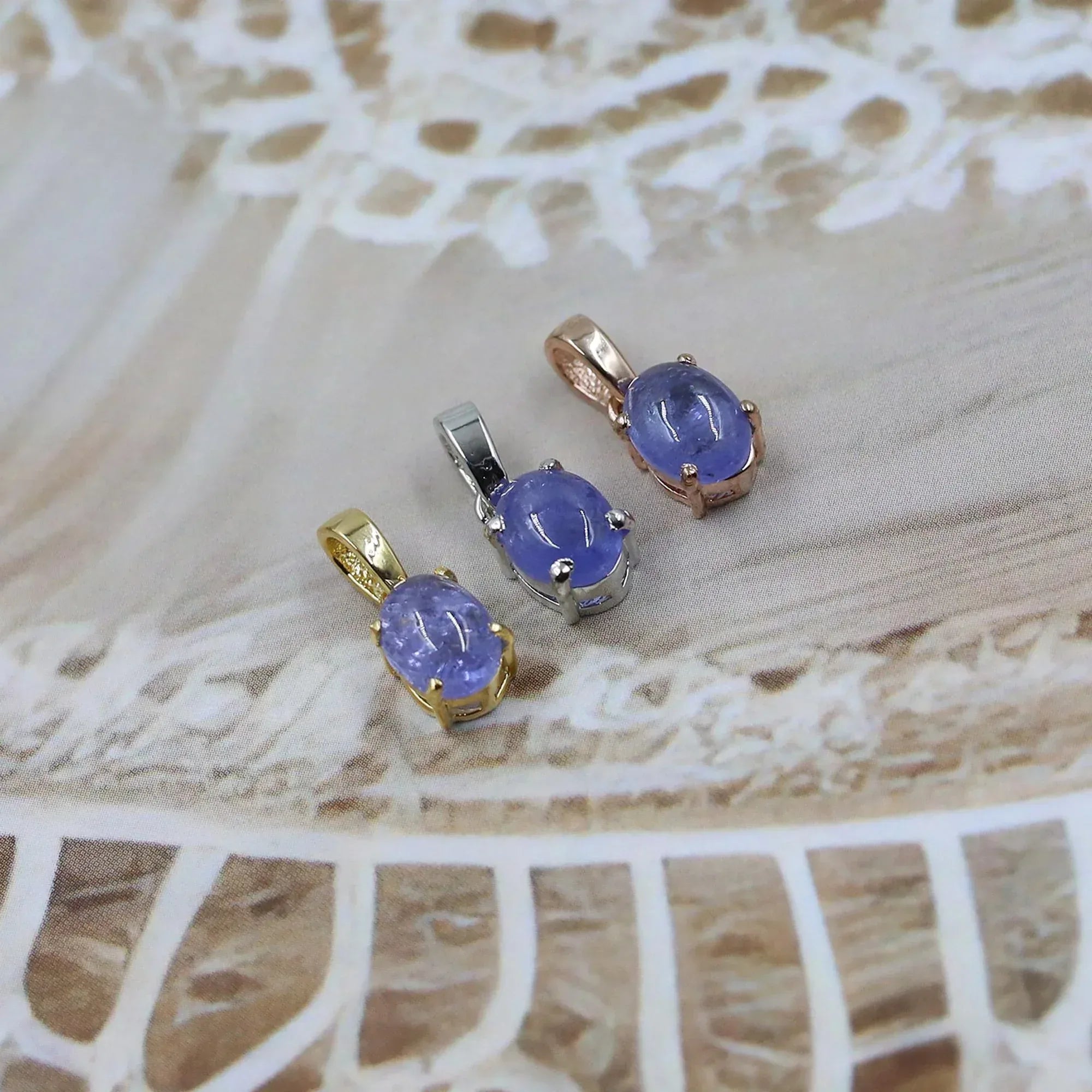Blue Tanzanite Silver Pendant: 925 Minimalist Necklace