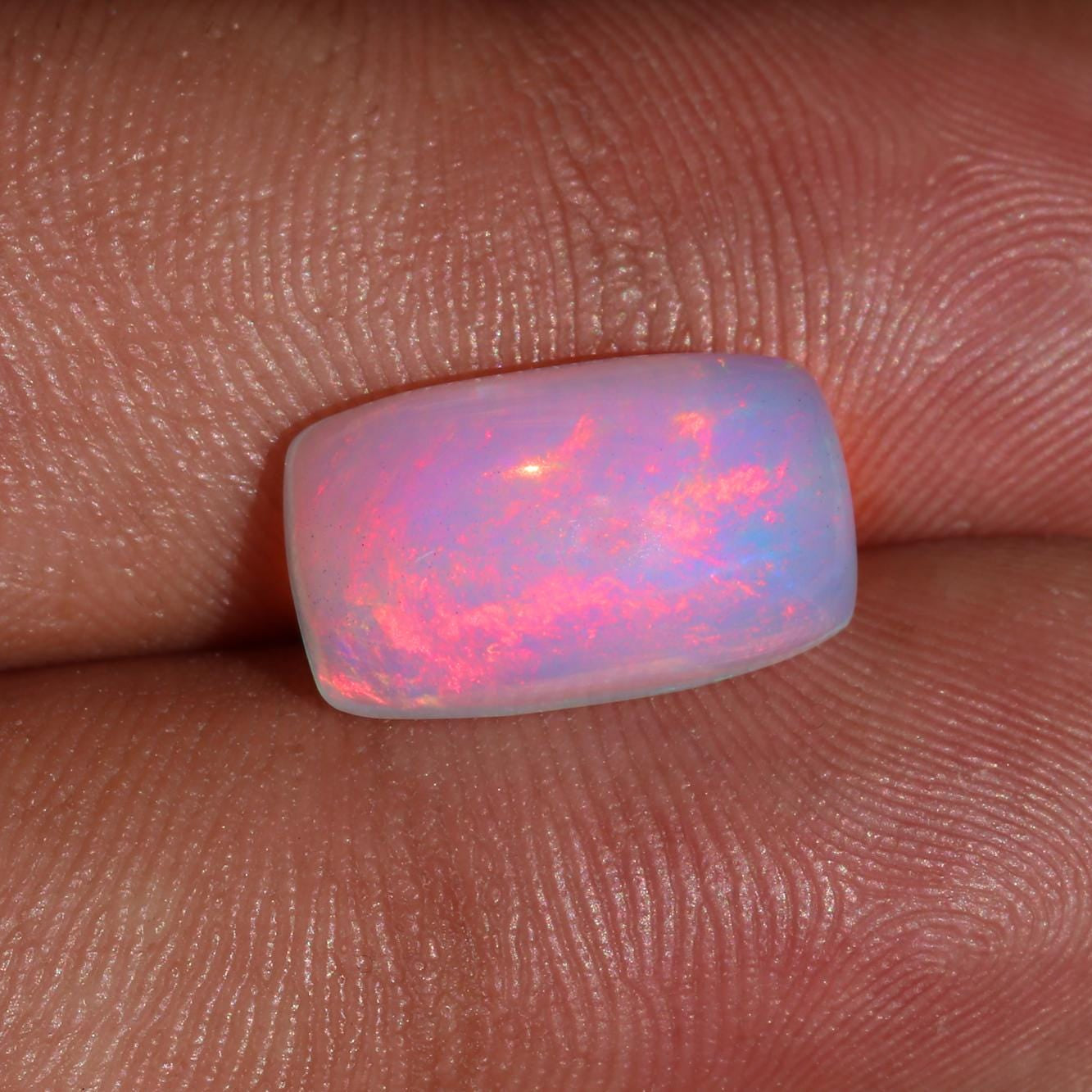 4.38 Carat Ethiopian Fire Opal Cabochon: Loose Gemstone for Jewelry, October Birthstone