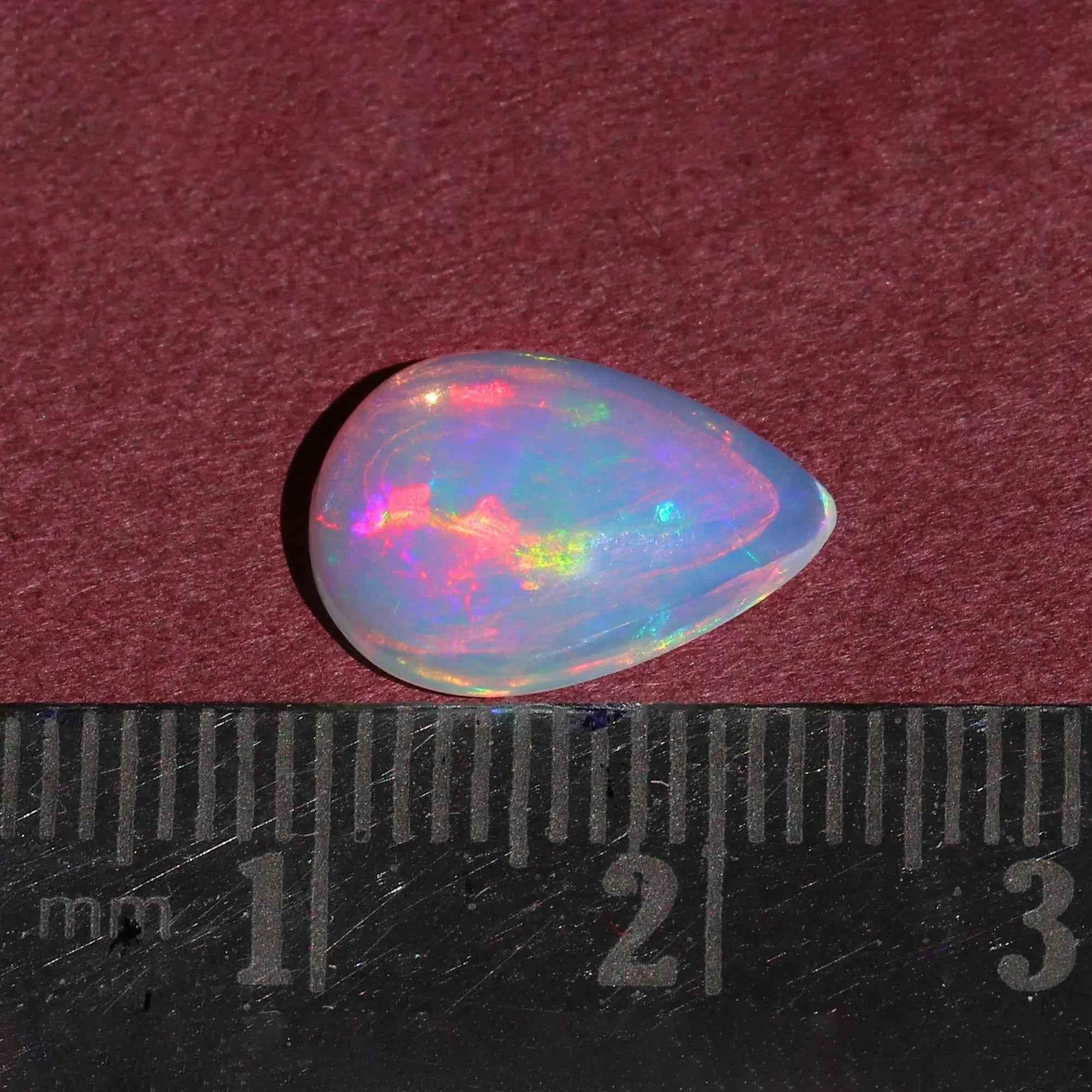 Ethiopian Fire Opal Cabochon: 2.32 Carat Pear Shape Loose Gemstone loose gemstones