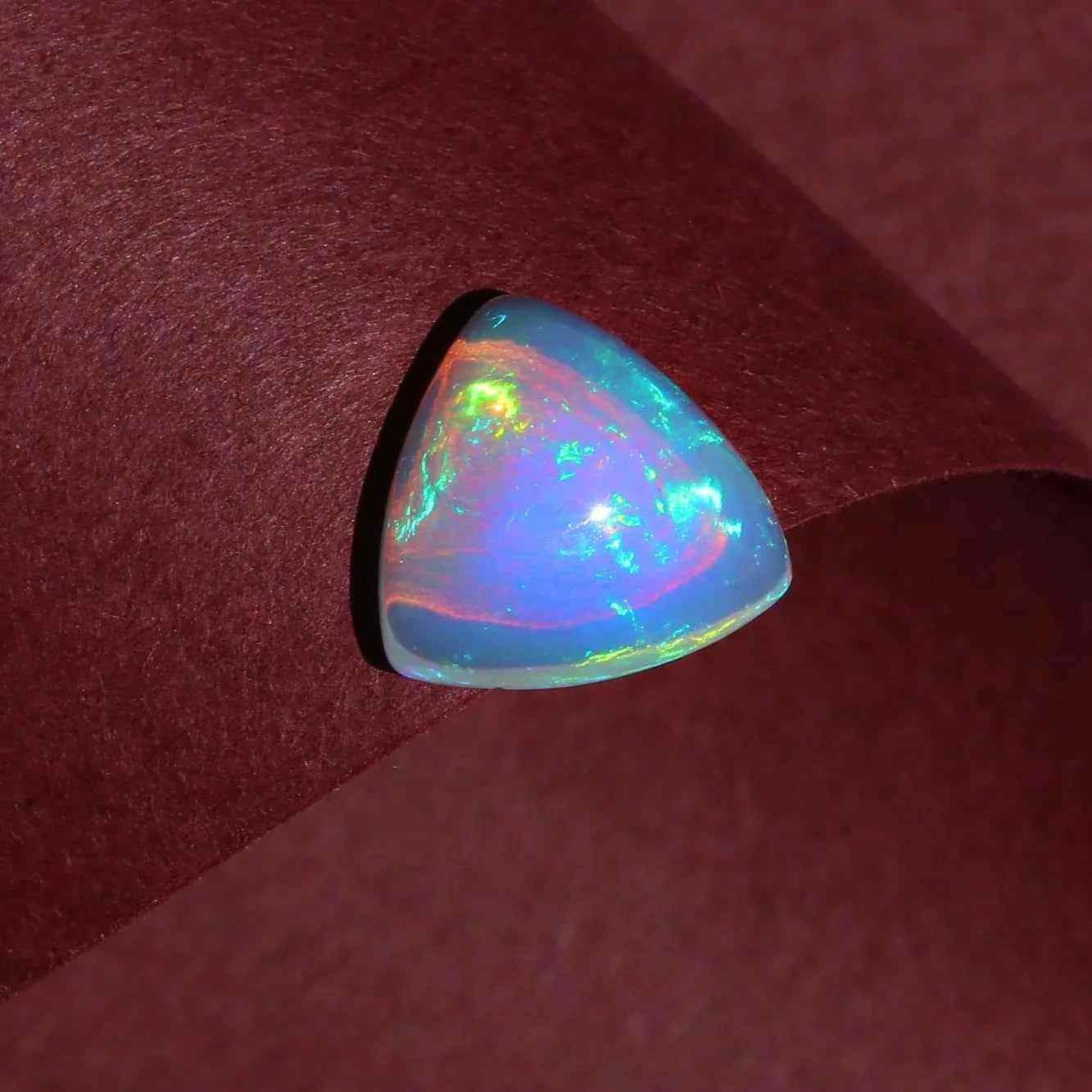2.39 Carat Ethiopian Fire Opal Trillion Cabochon - Loose Gemstone Loose Gemstones