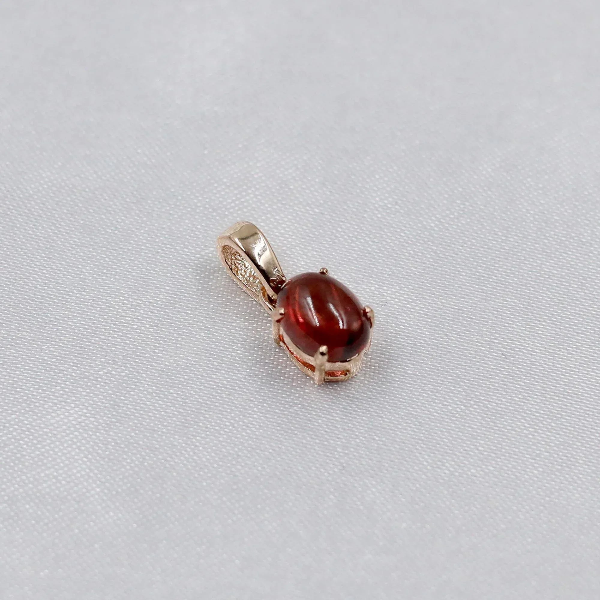Natural Garnet Pendant Necklace: 925 Silver, January Birthstone
