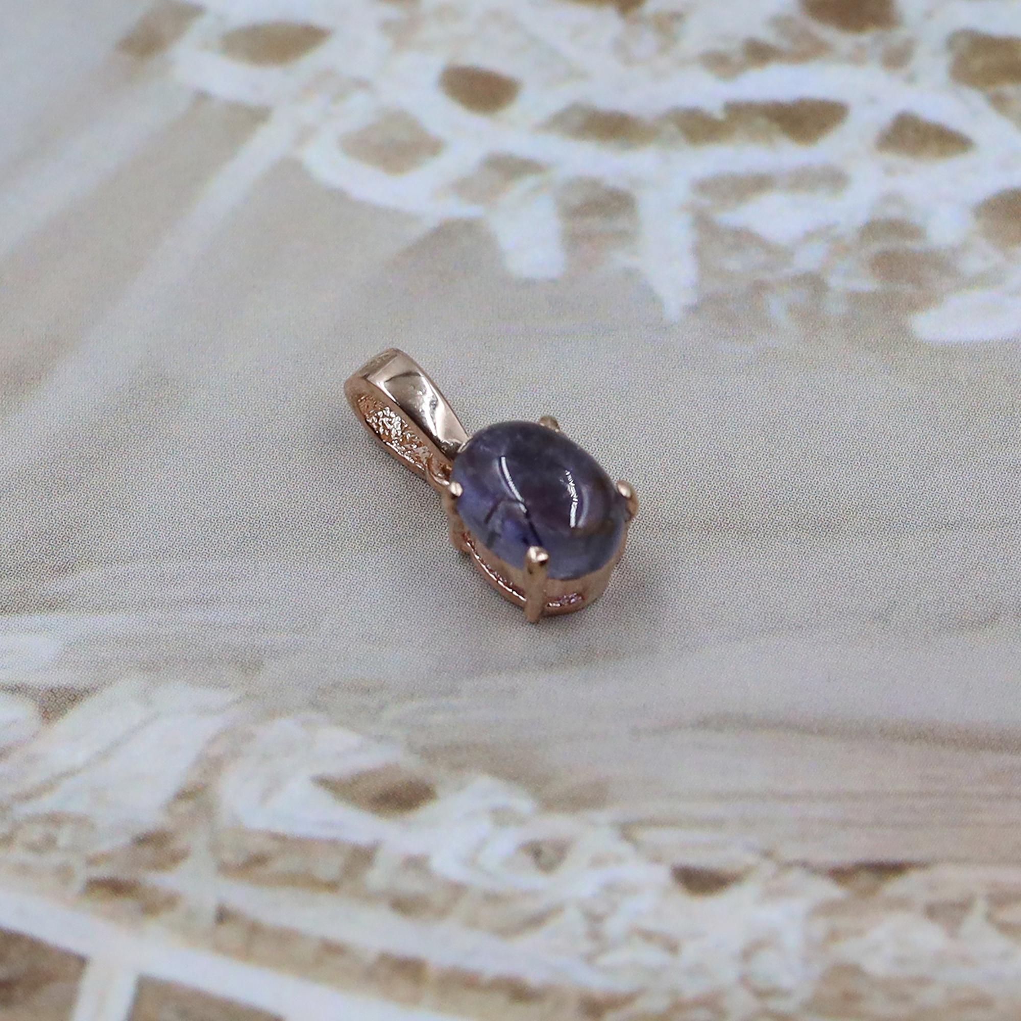 Natural Iolite Pendant: 925 Sterling Silver Gemstone Jewelry