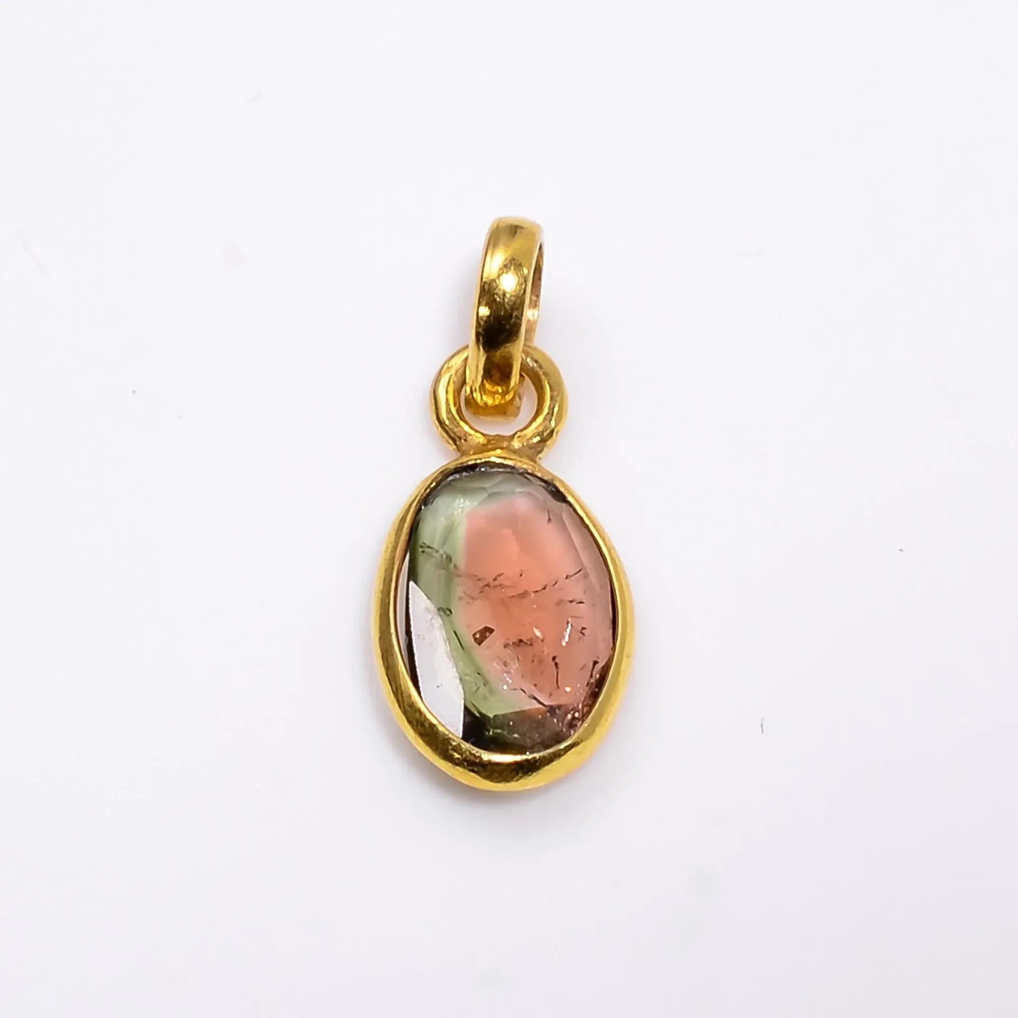 Rose Cut Bio Tourmaline Pendant: 925 Sterling Silver Necklace Jewelry