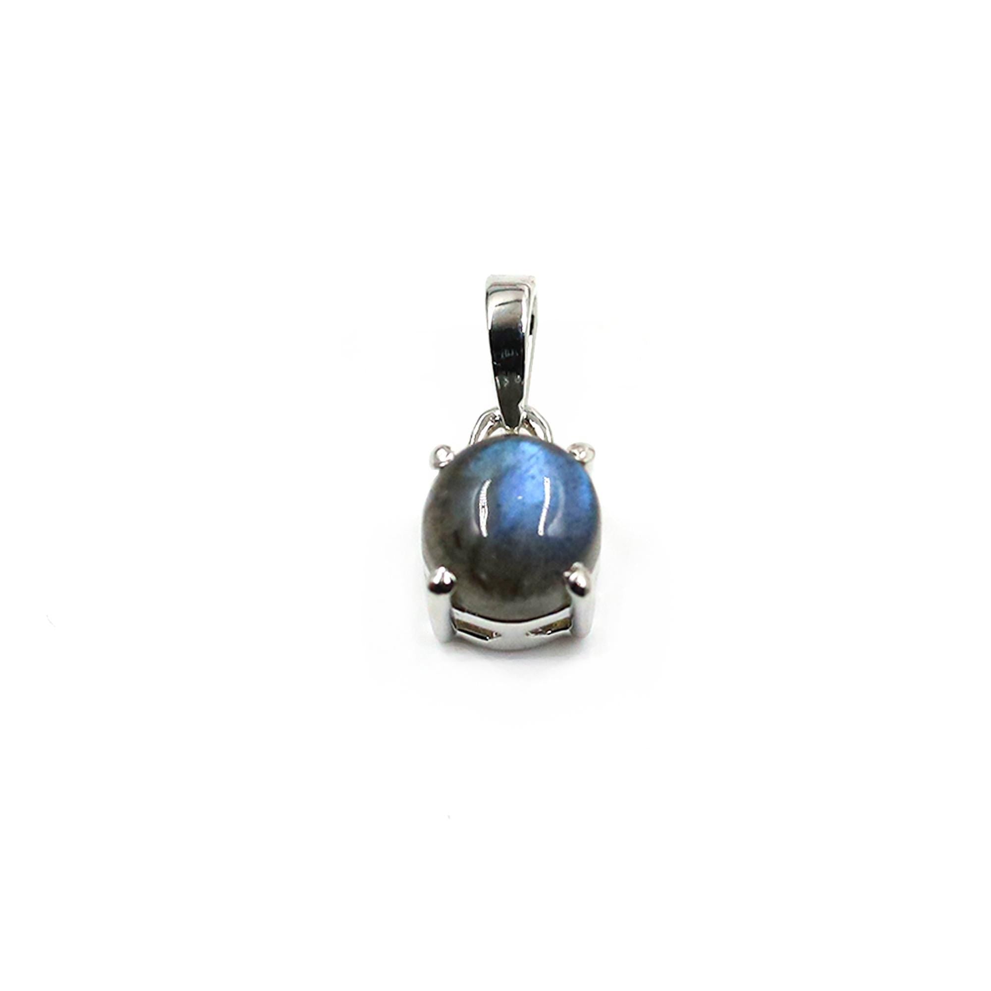 Labradorite Gemstone Pendant: 925 Sterling Silver Dainty Necklace