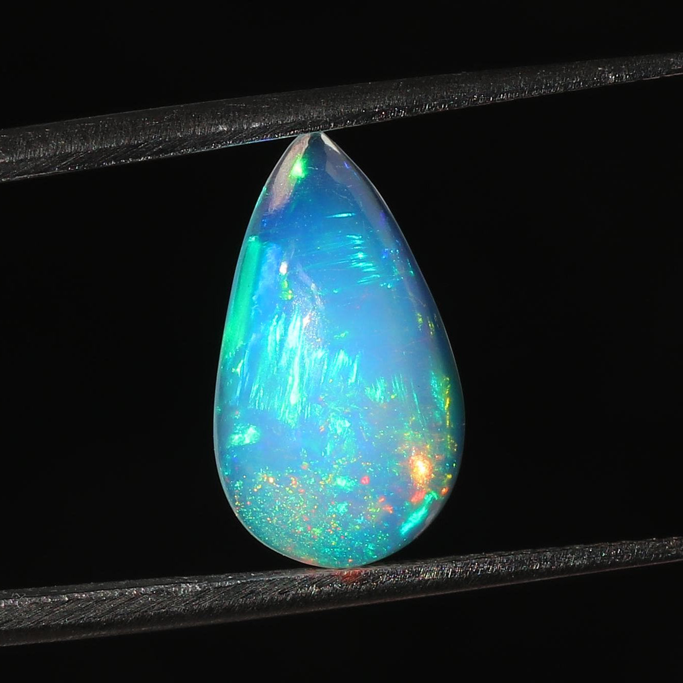 Welo Ethiopian Opal Cabochon: Pear-Cut Fire Opal Gemstone, 3 Cts