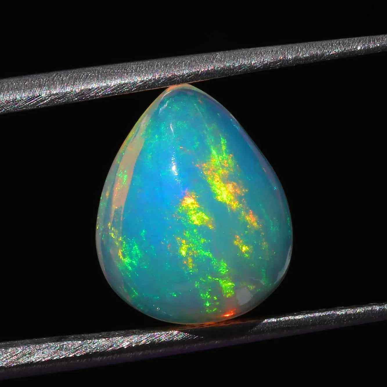 Ethiopian Fire Opal Cabochon: 3.05 ct Pear-Cut Loose Gemstone Loose Gemstones