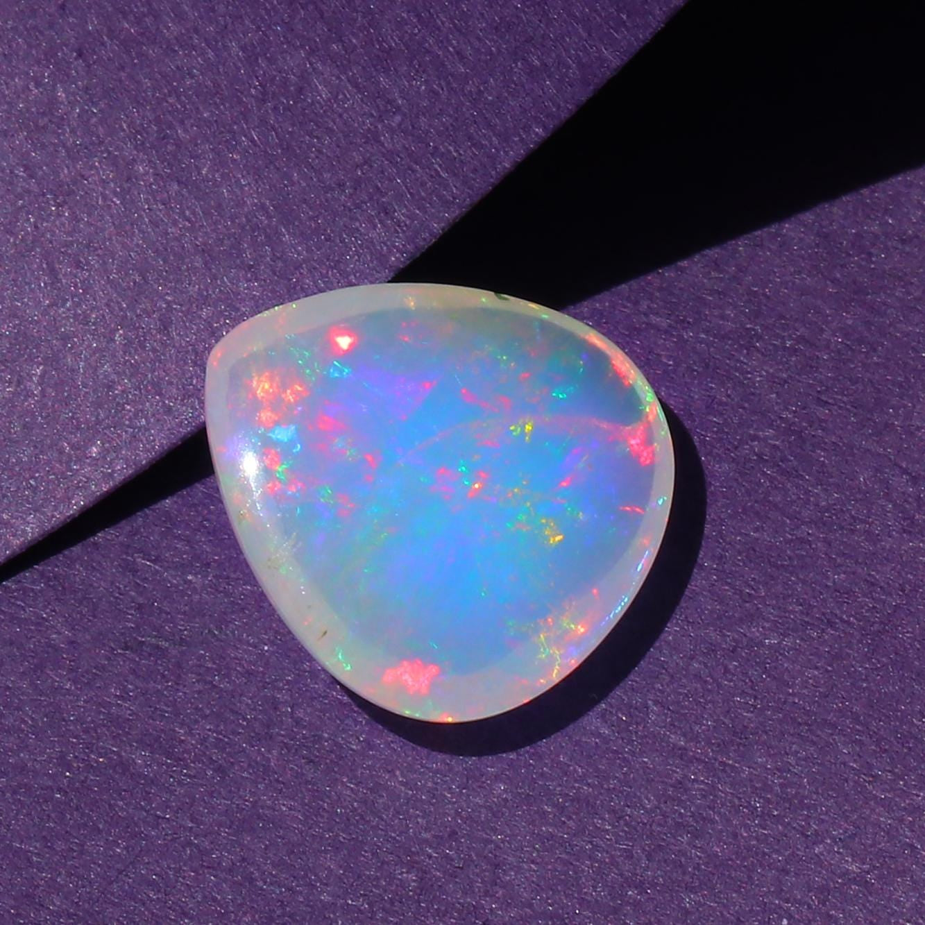 AAA Ethiopian Welo Fire Opal Cabochon: Trillion Cut Loose Gemstone, 2.45 Carat