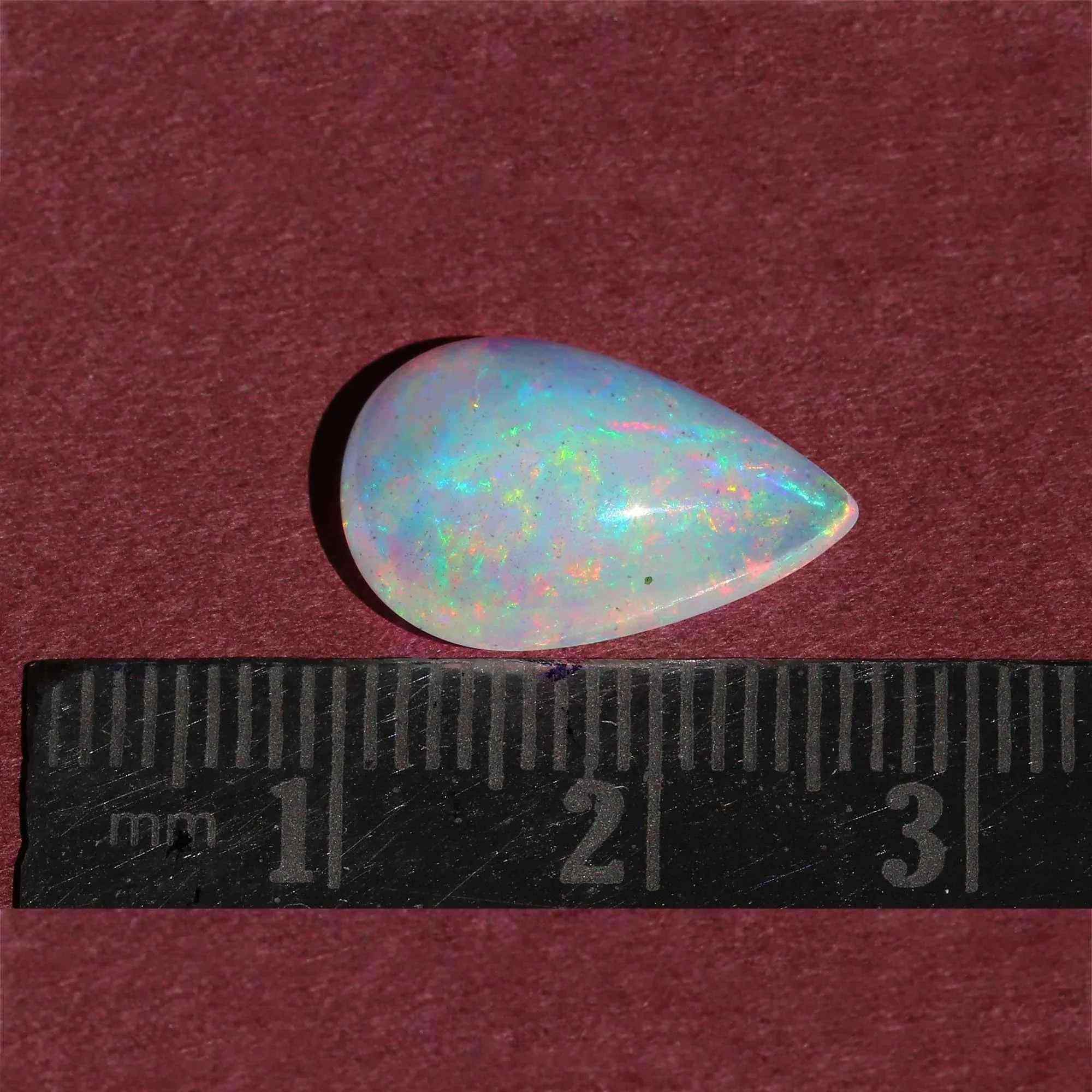 4.25 Carat Ethiopian Fire Opal Cabochon Pear Gemstone for Fine Jewelry Loose Gemstones