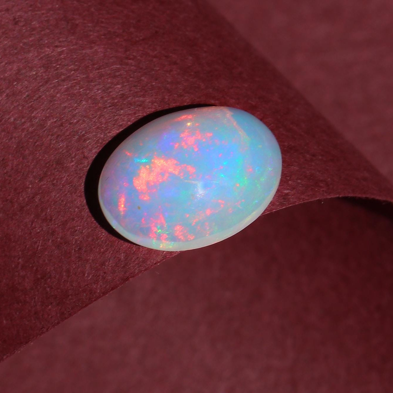 2.36 Carat Oval Ethiopian Fire Opal Cabochon: October Birthstone