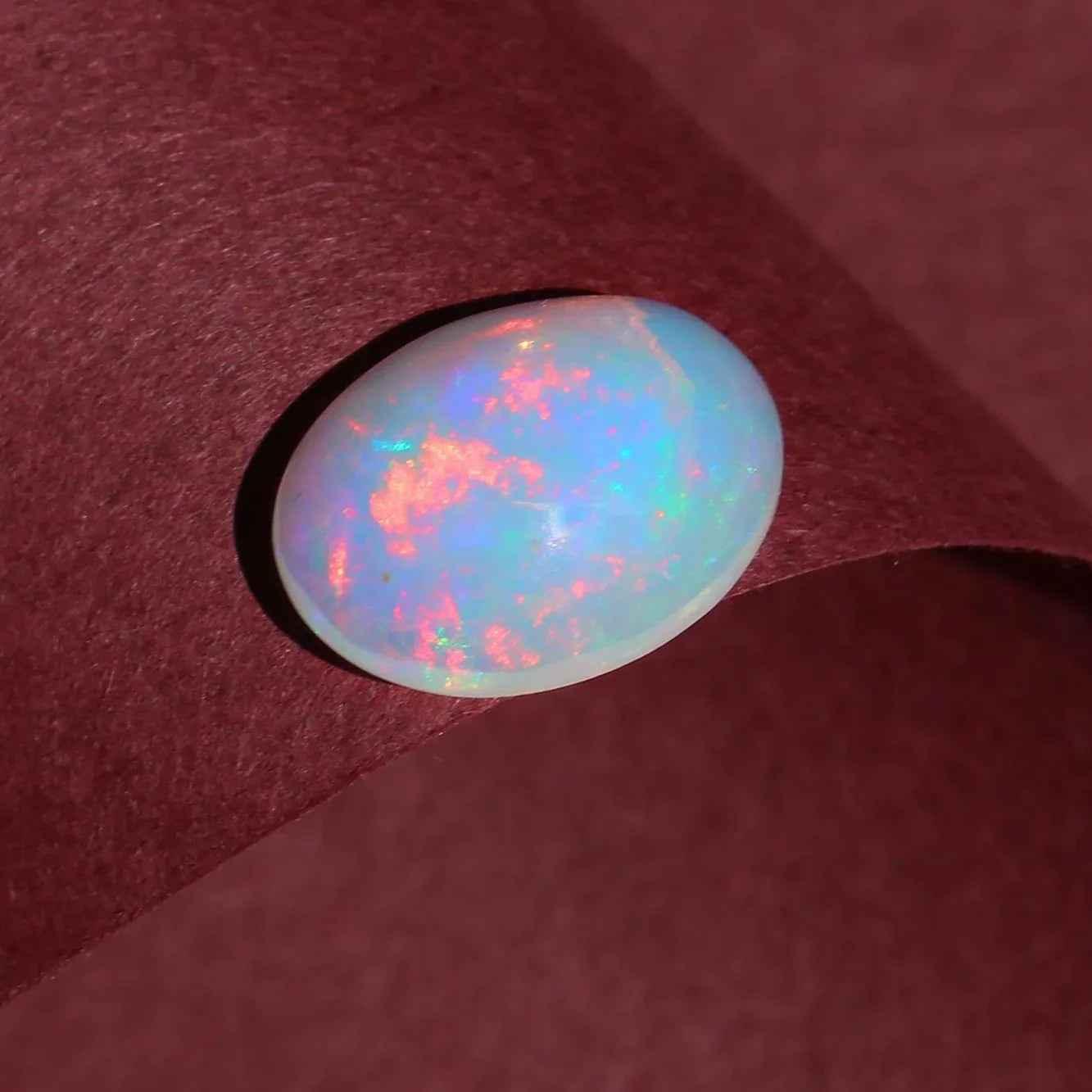 2.36 Carat Oval Ethiopian Fire Opal Cabochon - Stunning October Birthstone Gemstone loose gemstones