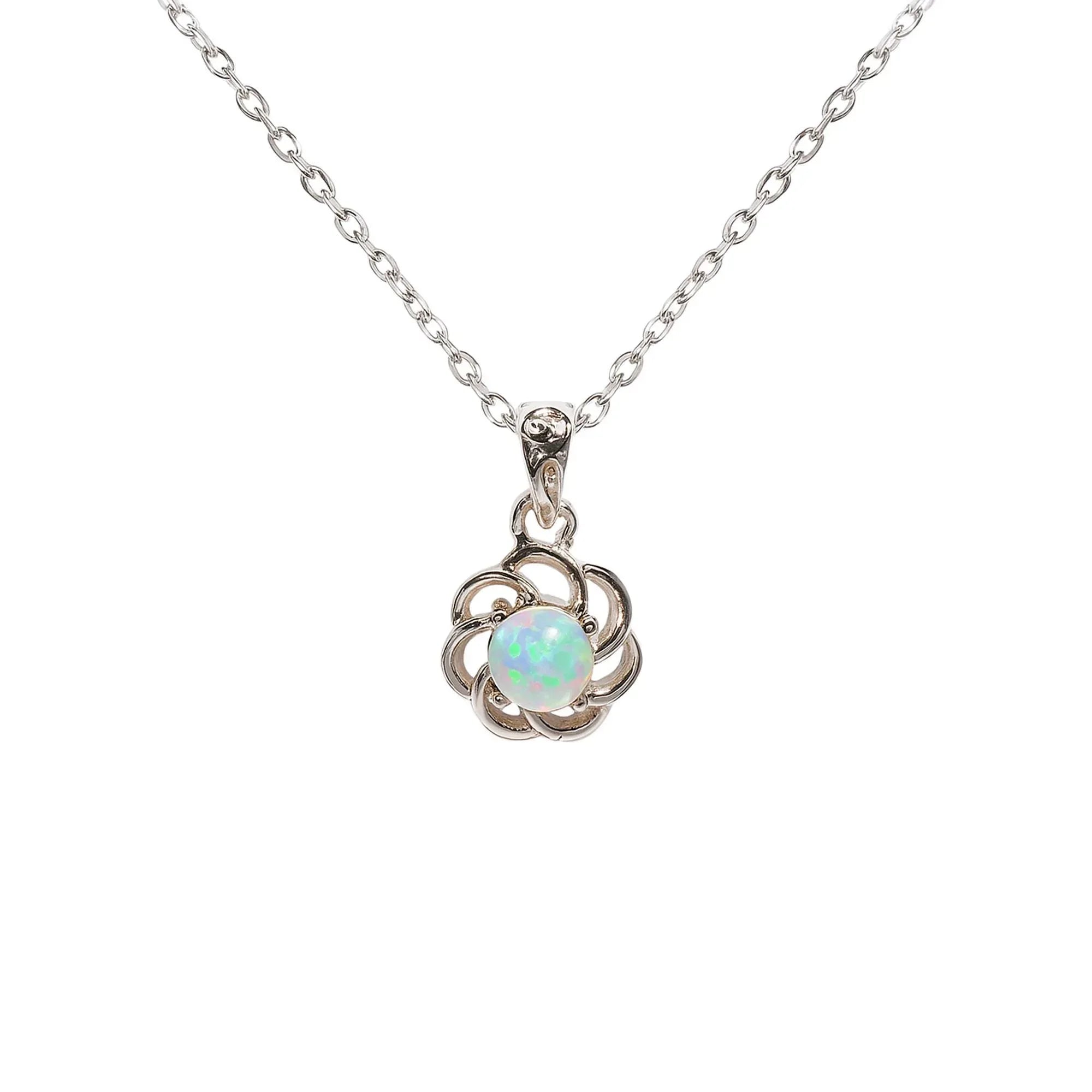 Ethiopian Opal Pendant: 925 Sterling Silver Boho Charm