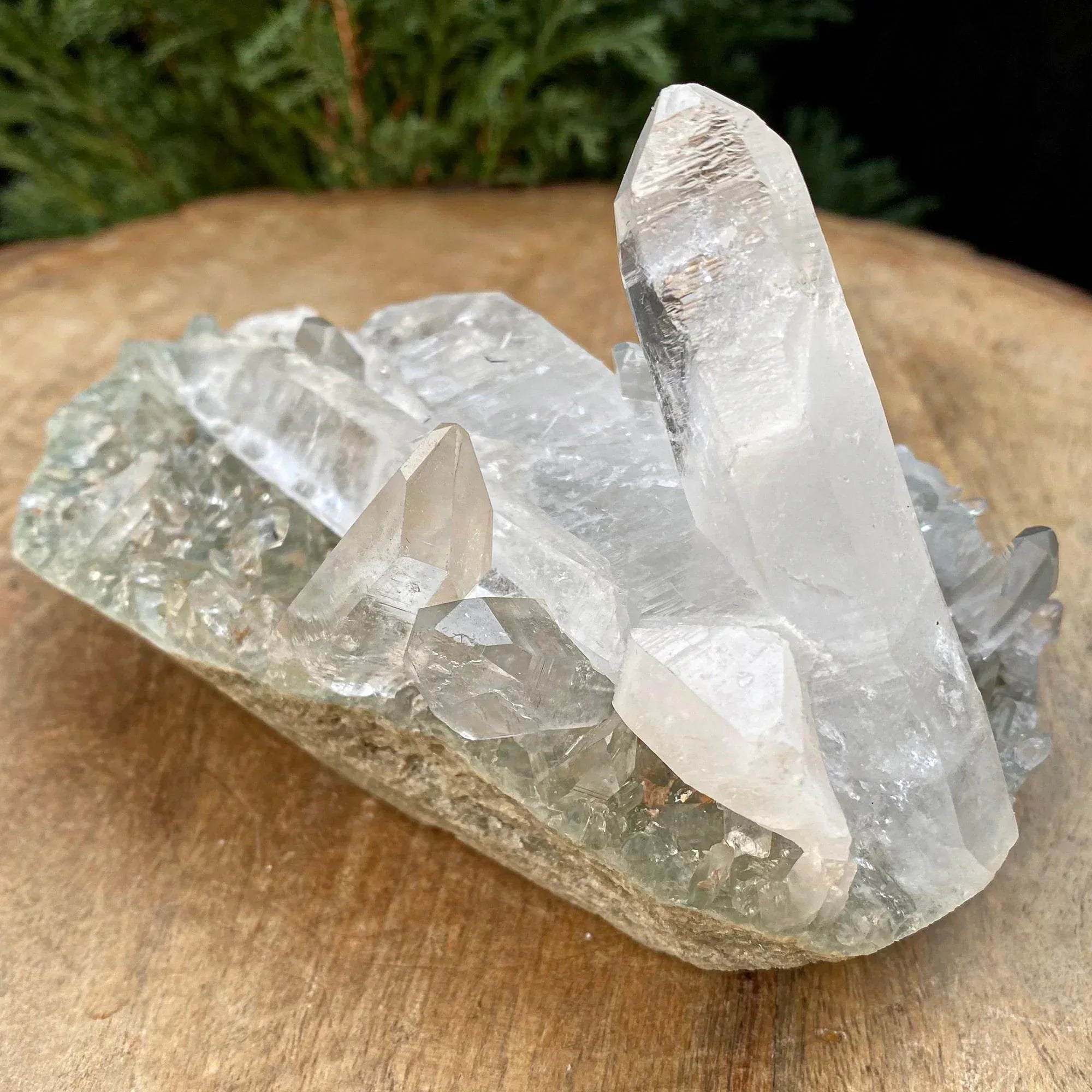 Green Phantom Himalayan Quartz Cluster Crystal Mineral Specimen 595gm Himalayan Quartz