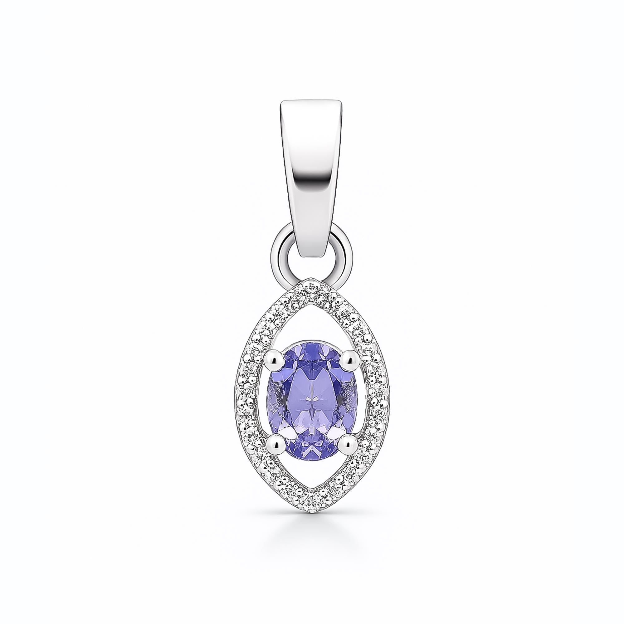 Tiny Tanzanite Pendant: Genuine Blue Gemstone, Sterling Silver