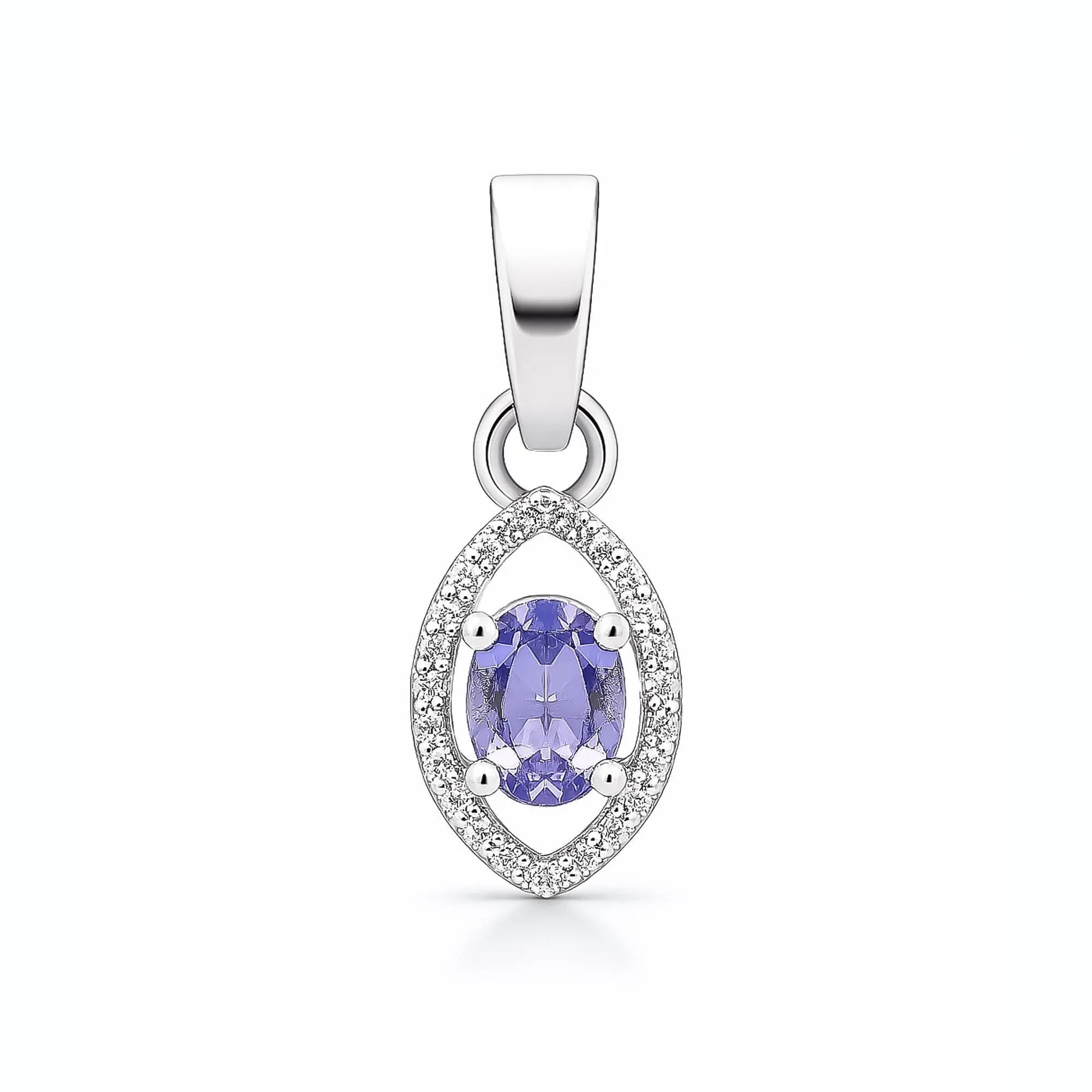 Tiny Tanzanite Pendant: Genuine Blue Gemstone, Sterling Silver Jewelry