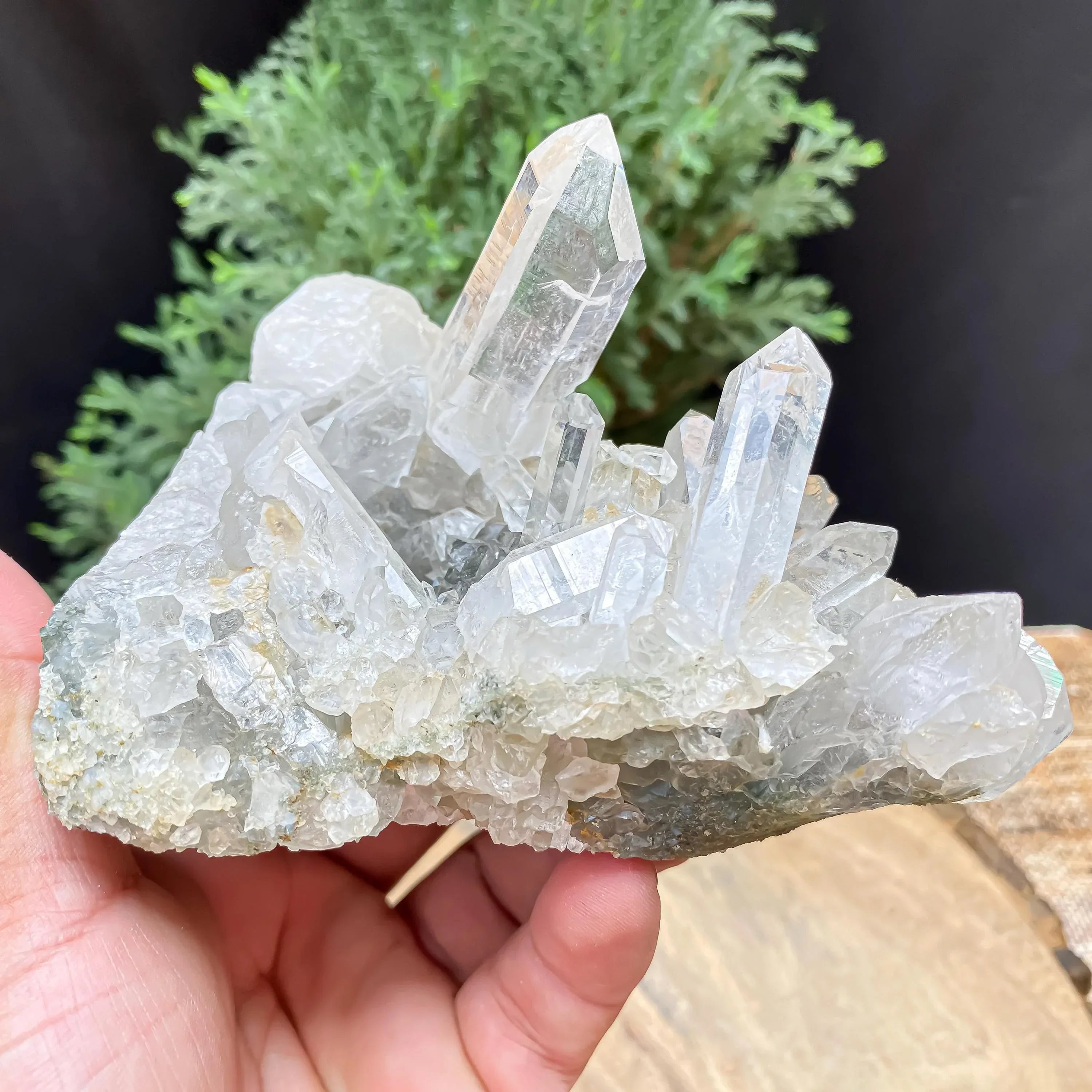 Himalayan Green Chlorite Quartz Cluster 435gm Raw Mineral Specimen for Healing & Home Decor Himalayan Quartz