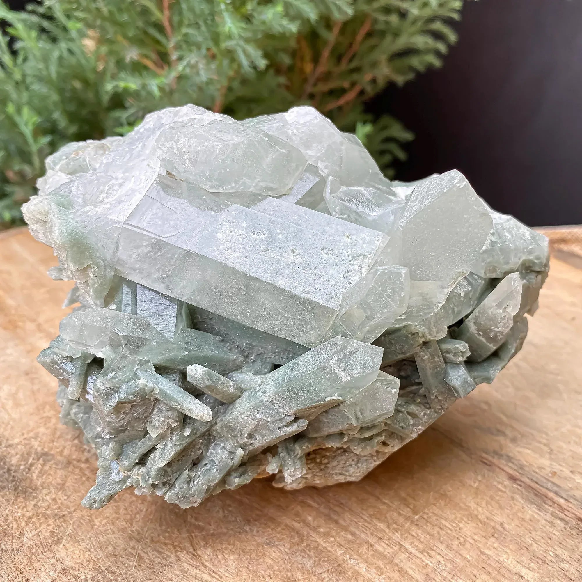 Natural Green Phantom Quartz Rough Stone: 740gm Healing Crystal for Energy Work & Home Decor Himalayan Quartz