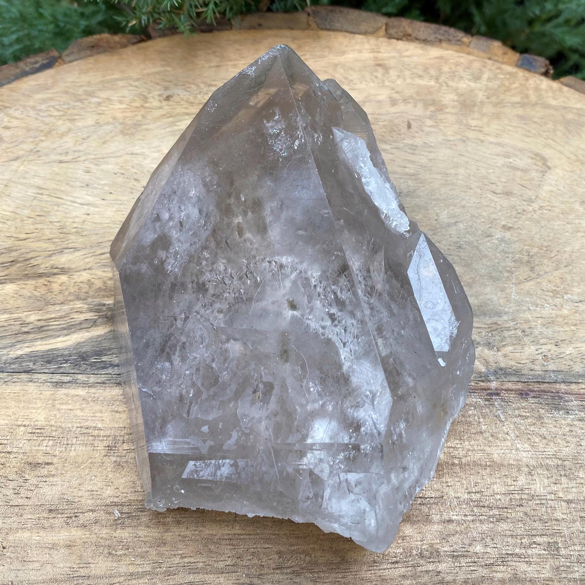 Natural Pointed Smoky Quartz Crystal: 370gm Rough Healing Stone