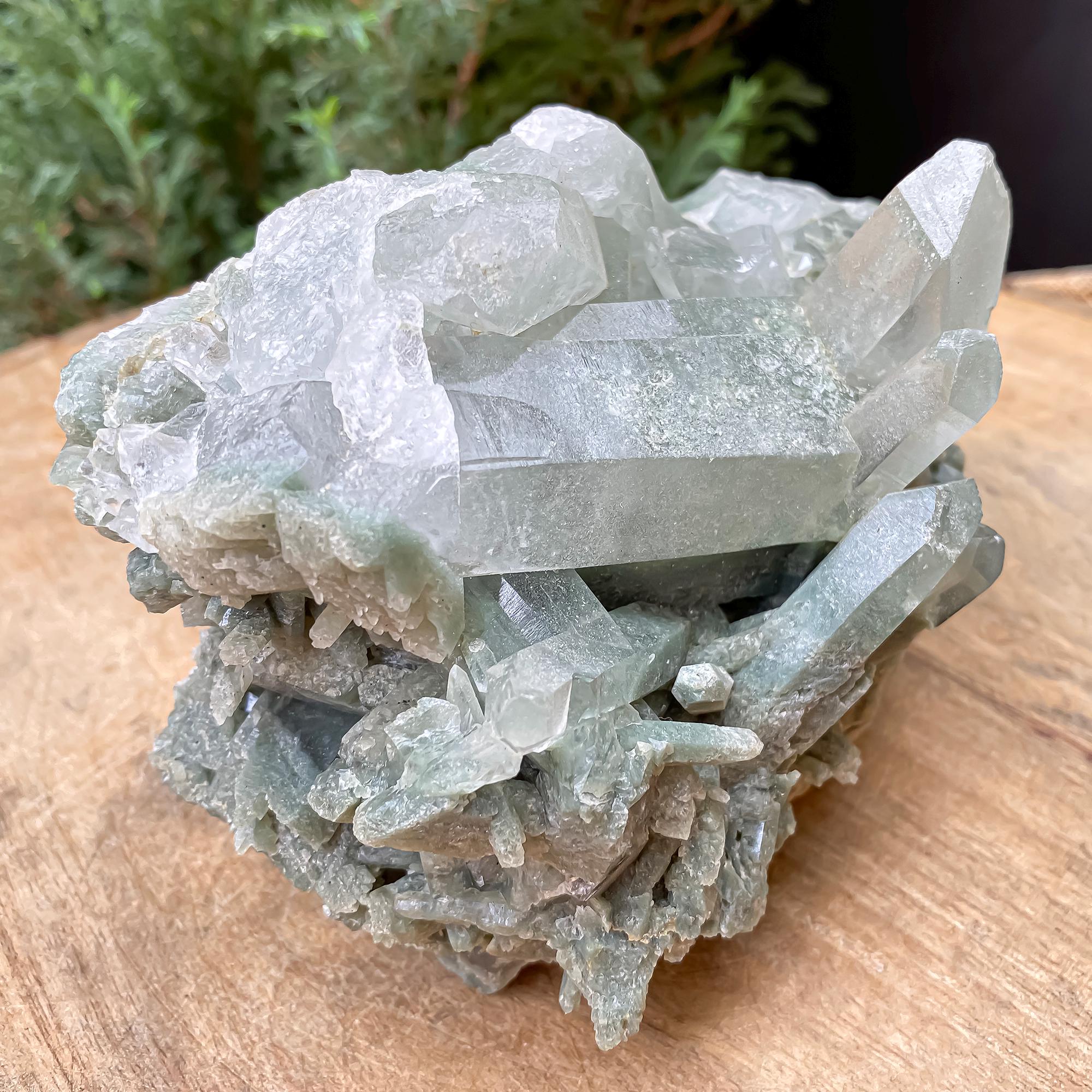 Natural Green Phantom Quartz Rough Stone: 740gm Healing Crystal for Energy Work & Home Decor