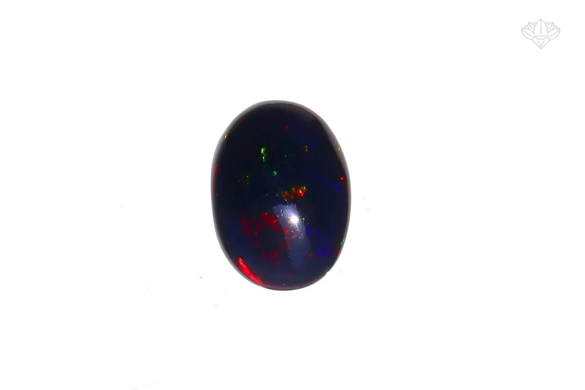 Ethiopian Black Opal Cabochon: 3.84 ct Oval Gemstone, 13x14 mm loose gemstones