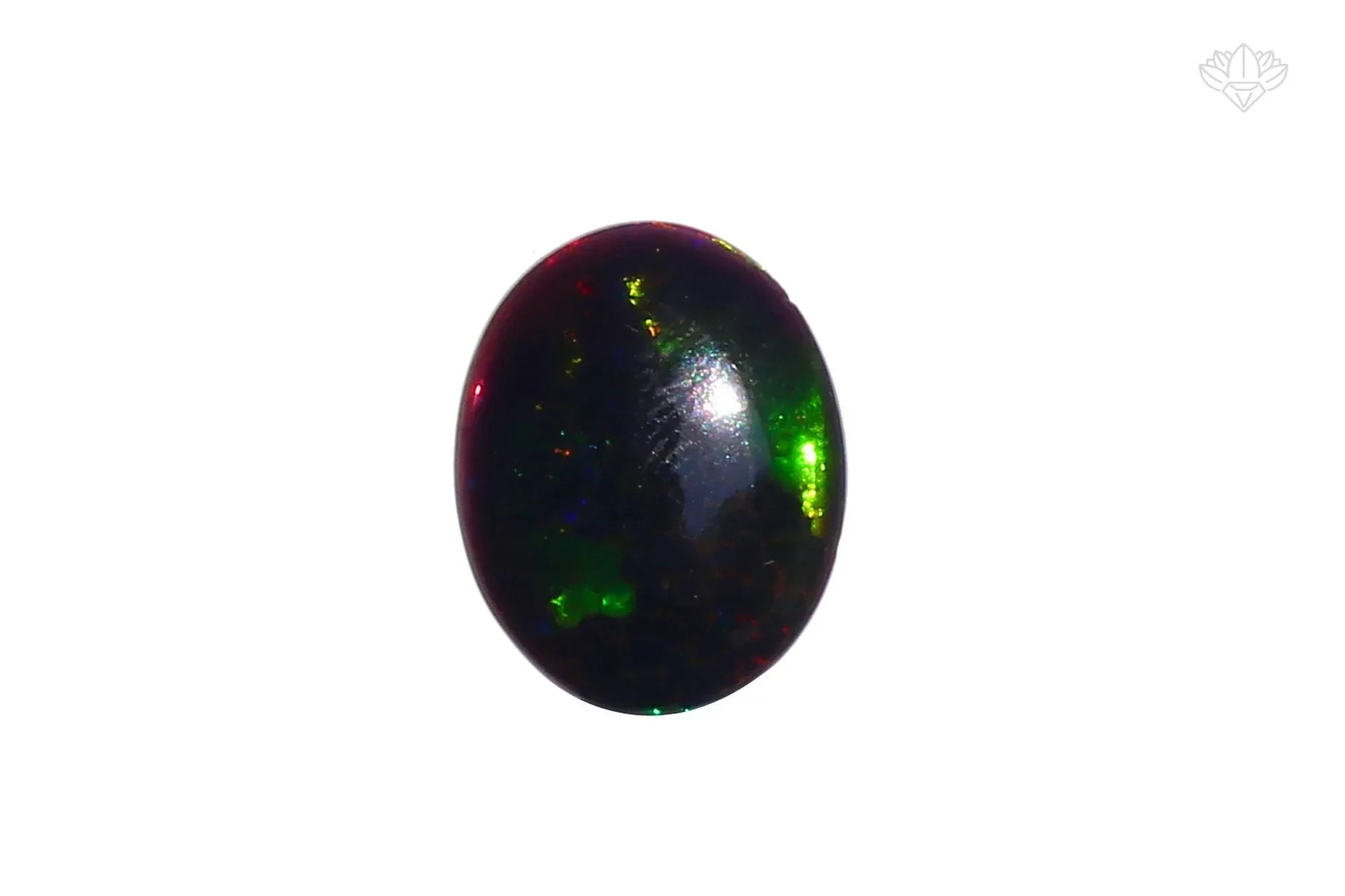 Ethiopian Black Opal Cabochon: Multi-Fire Gemstone (13x16 mm, 4.16ct loose gemstones