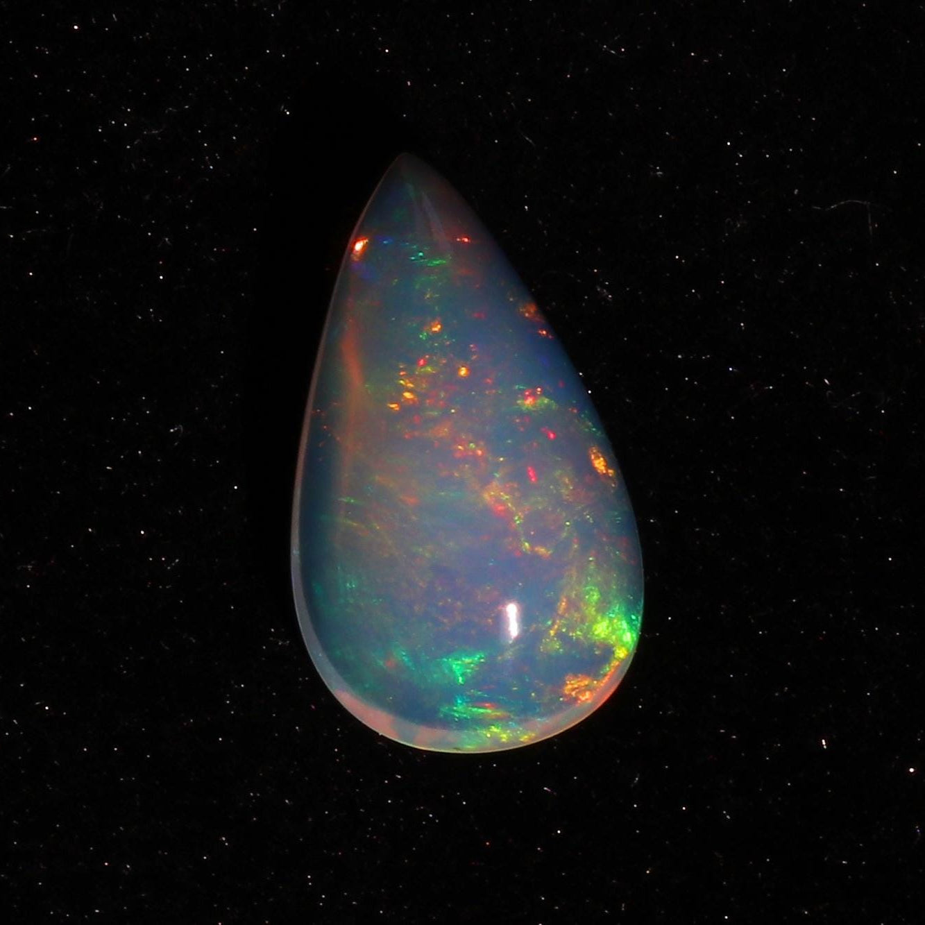 Ethiopian Welo Opal Cabochon: Rainbow Fire Pear-Cut Gemstone, 4.77 CT