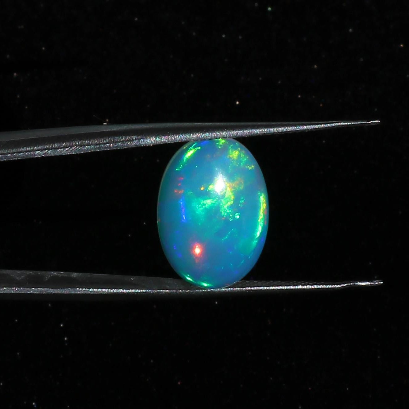 Ethiopian Welo Opal Cabochon: Natural White Fire Opal, October Birthstone (11x16mm, 3.8 Cts)