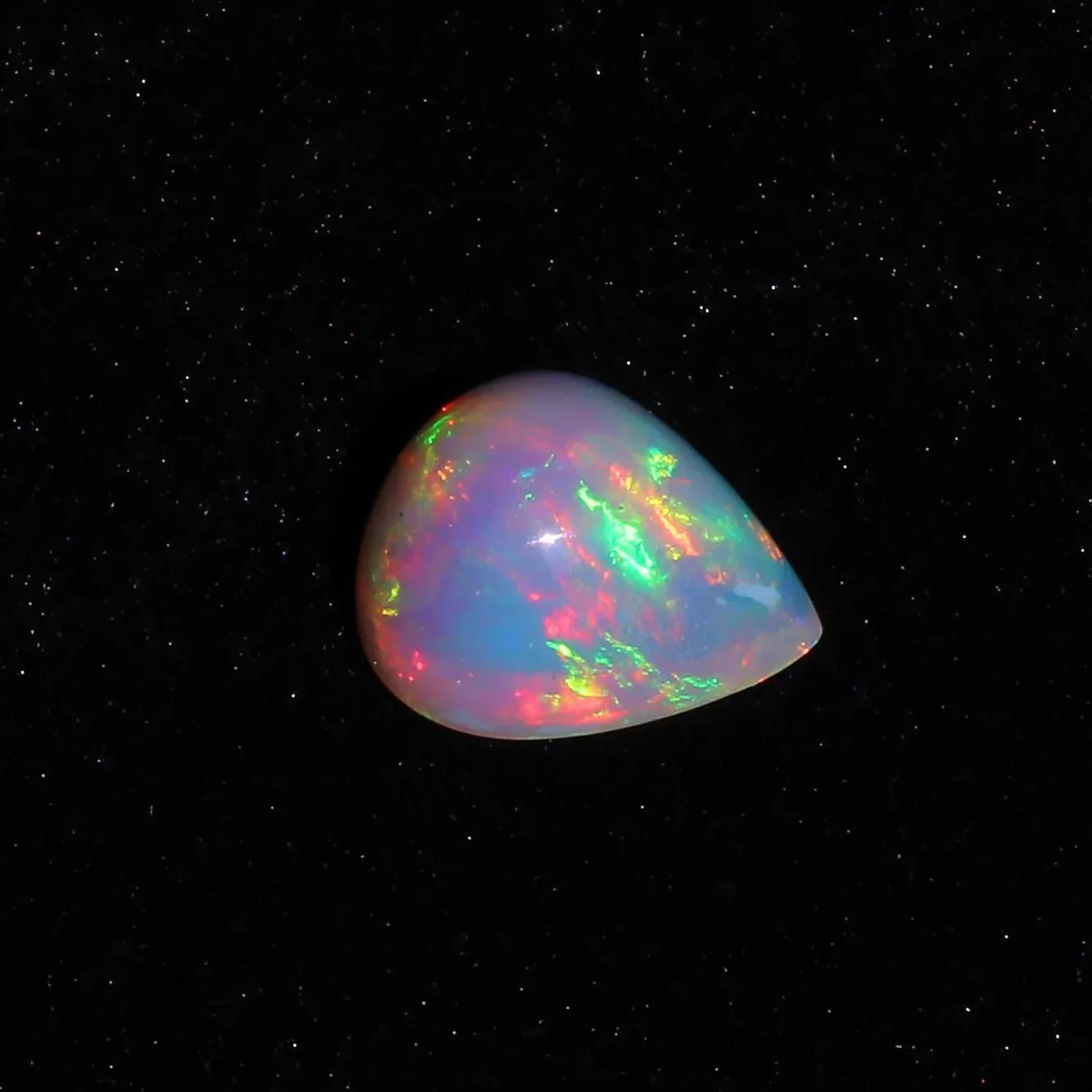 White Ethiopian Opal 7.94ct Pear Cabochon – 14x16mm Untreated Natural Gemstone EPW 196 - Himalya Quartz