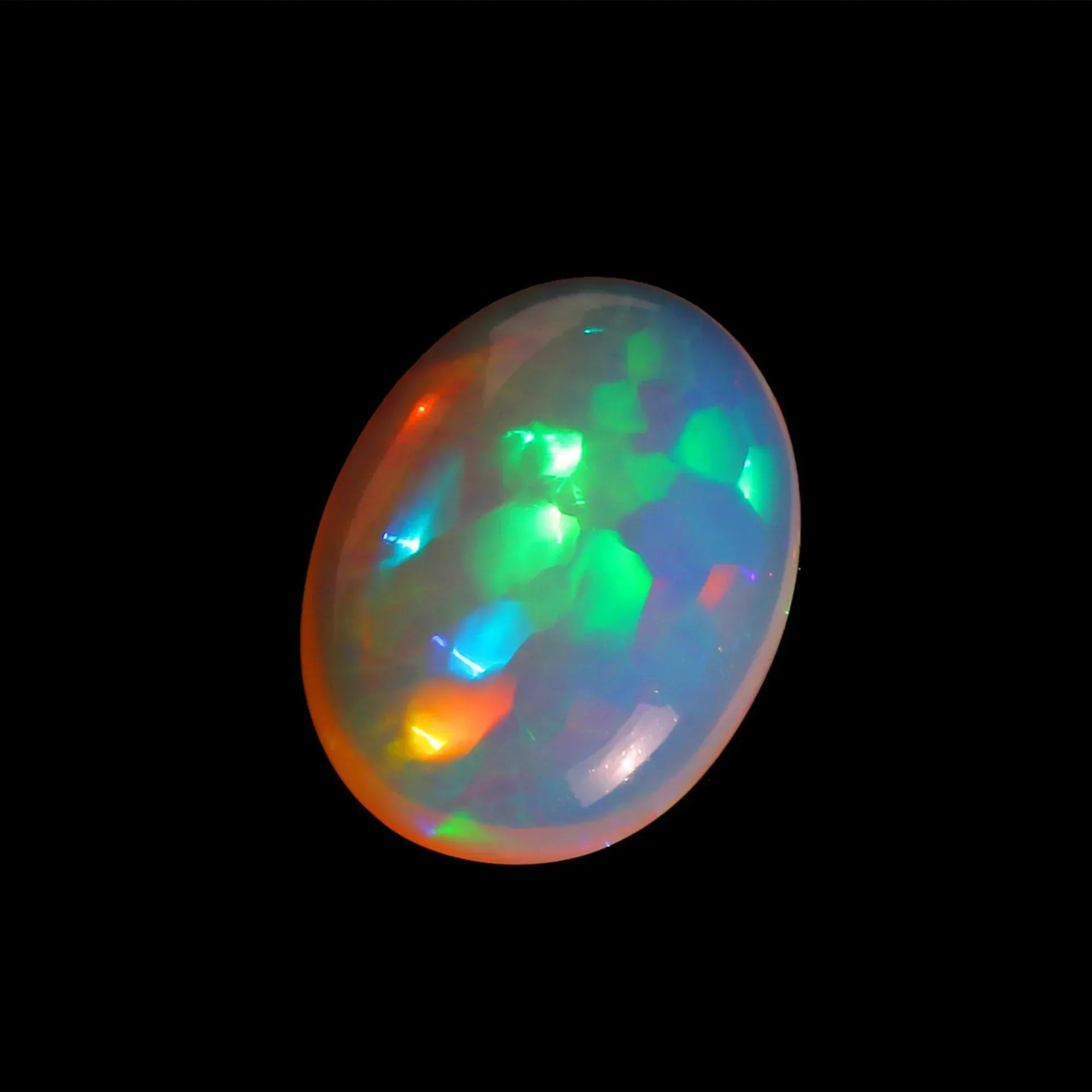 Welo Ethiopian Opal Cabochon: Full Flash Oval Gemstone, 16x21 mm loose gemstones