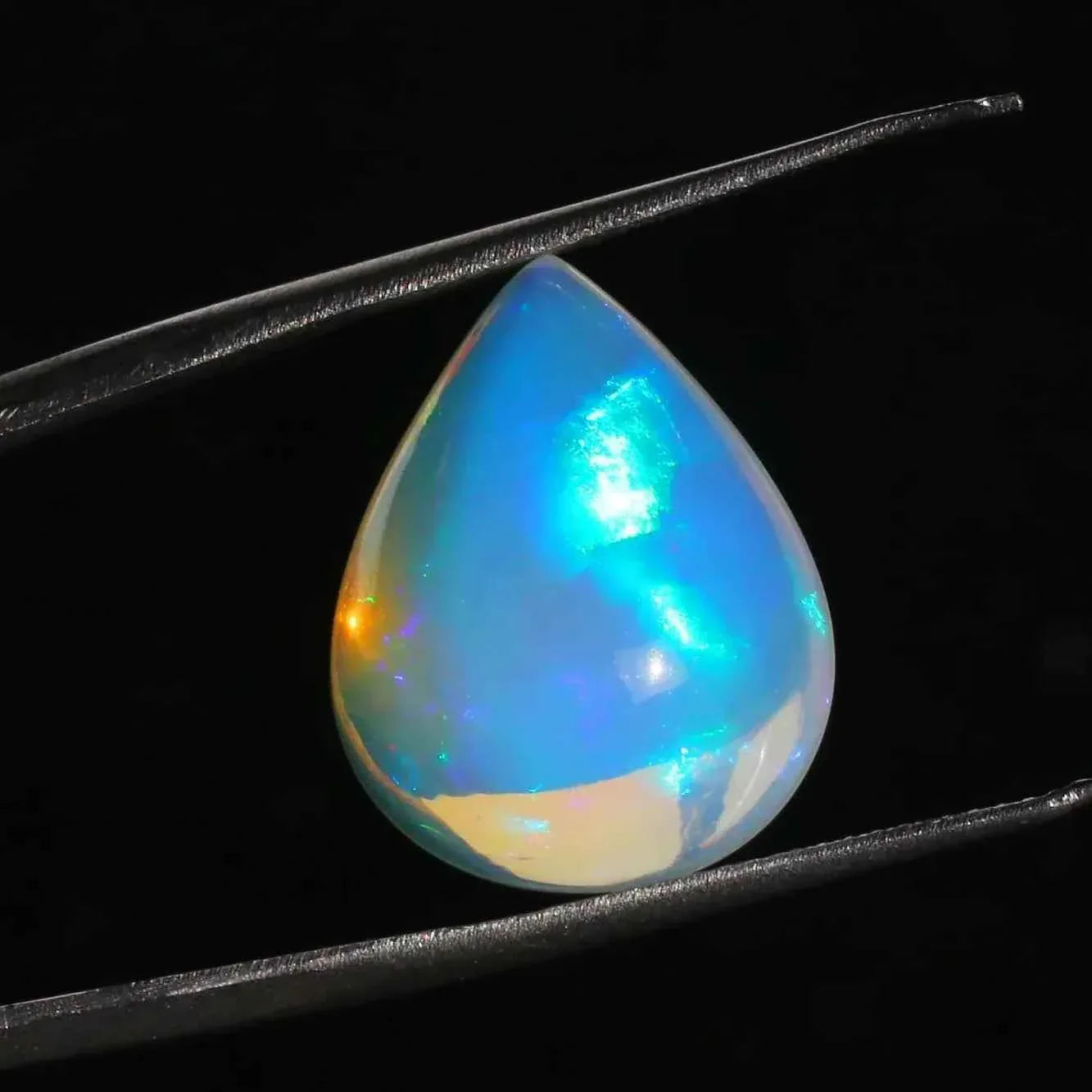 Ethiopian Welo Opal Cabochon: Rainbow Fire Gemstone, 14x18mm loose gemstones
