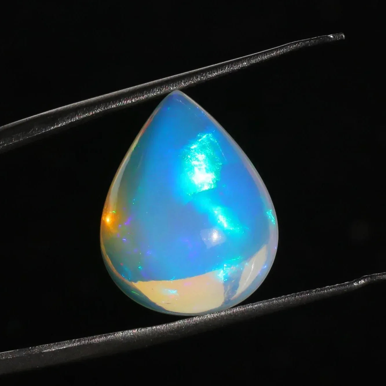 Ethiopian Welo Opal Cabochon: 4.92ct Pear-Cut Gemstone, 14x16mm loose gemstones