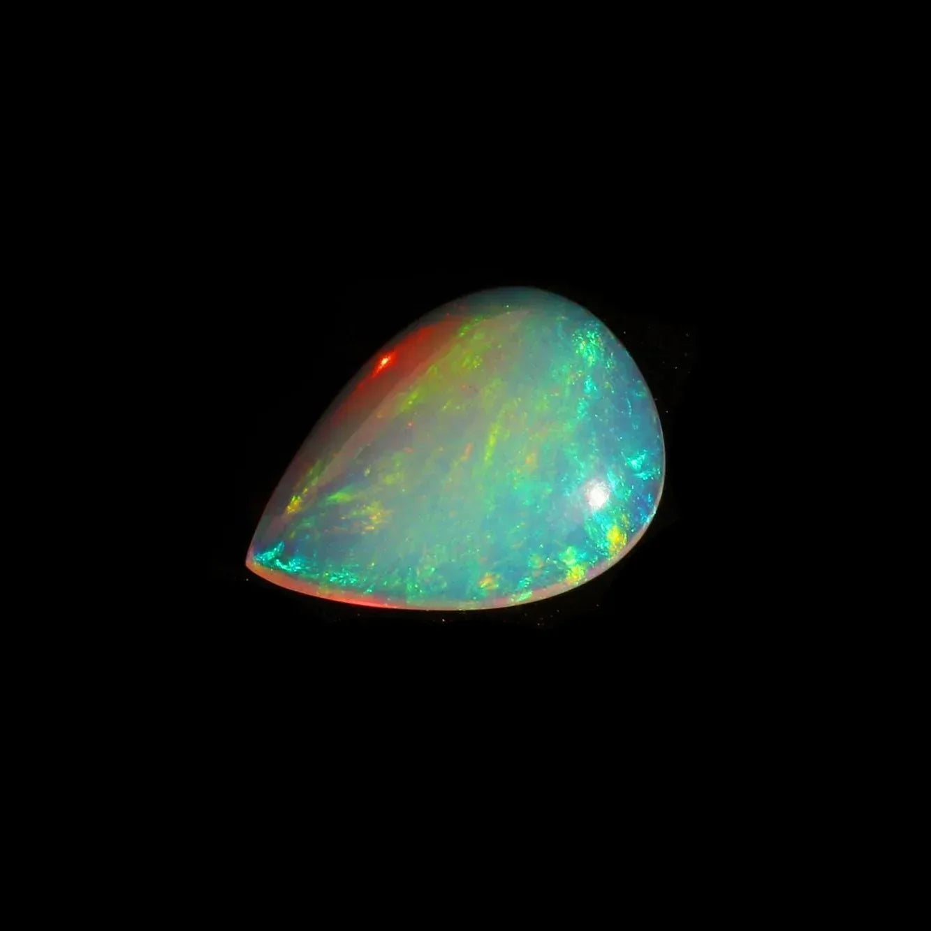Welo Opal Cabochon: 5.68 ct Pear Shape Ethiopian Gemstone, 13x18mm loose gemstones