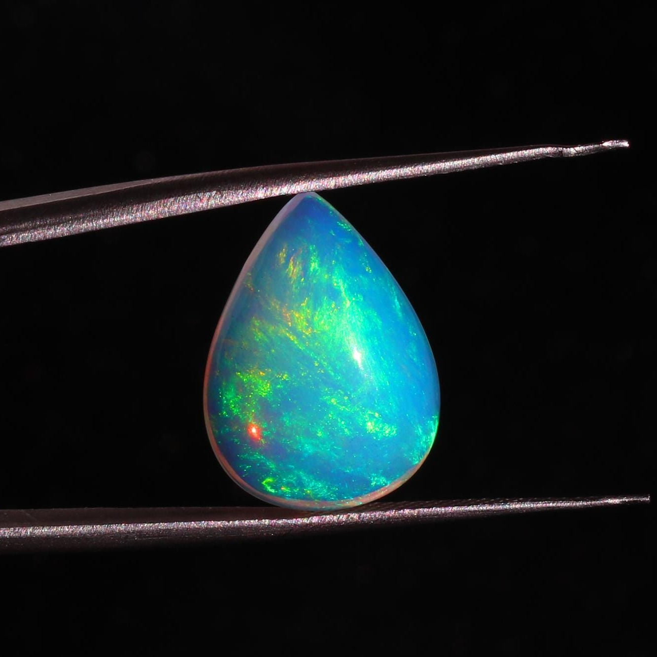 Welo Opal Cabochon: 5.68 ct Pear Shape Ethiopian Gemstone, 13x18mm