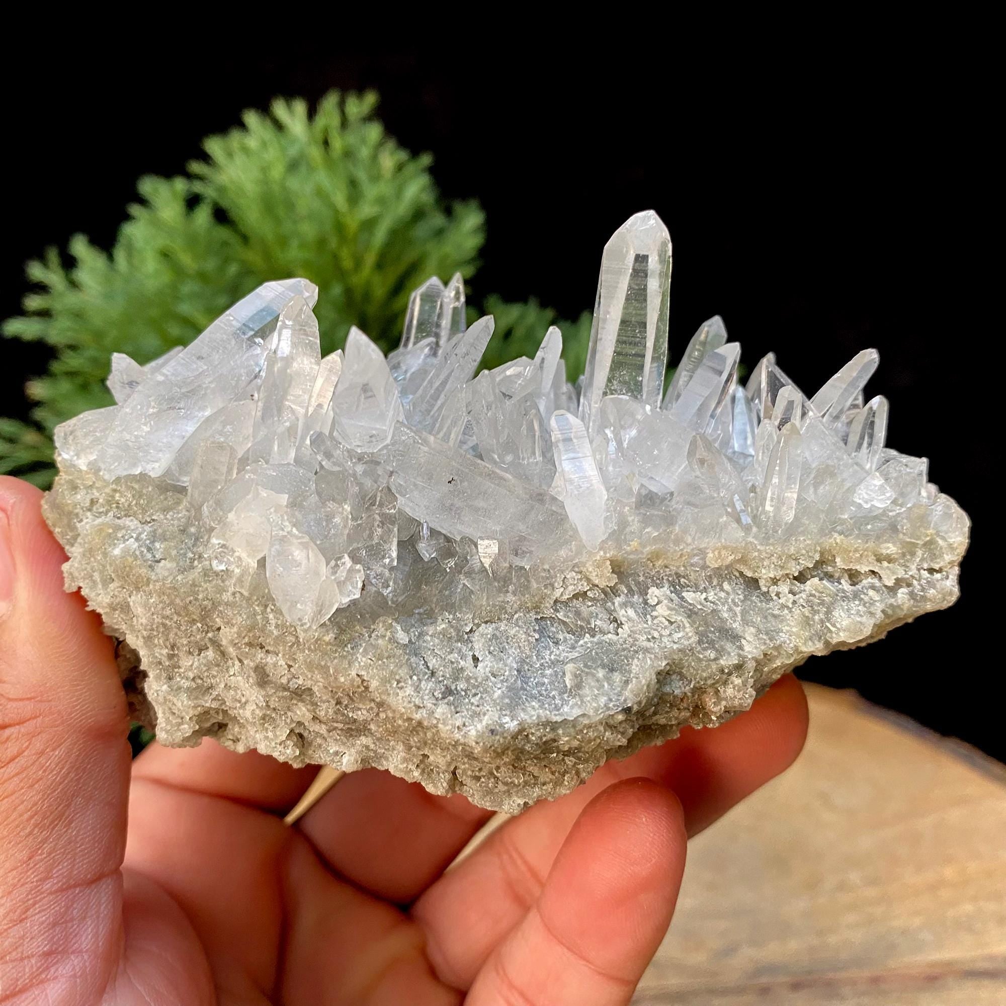 Himalayan Green Phantom Quartz Cluster: Raw Crystal Healing Stone (355gm)