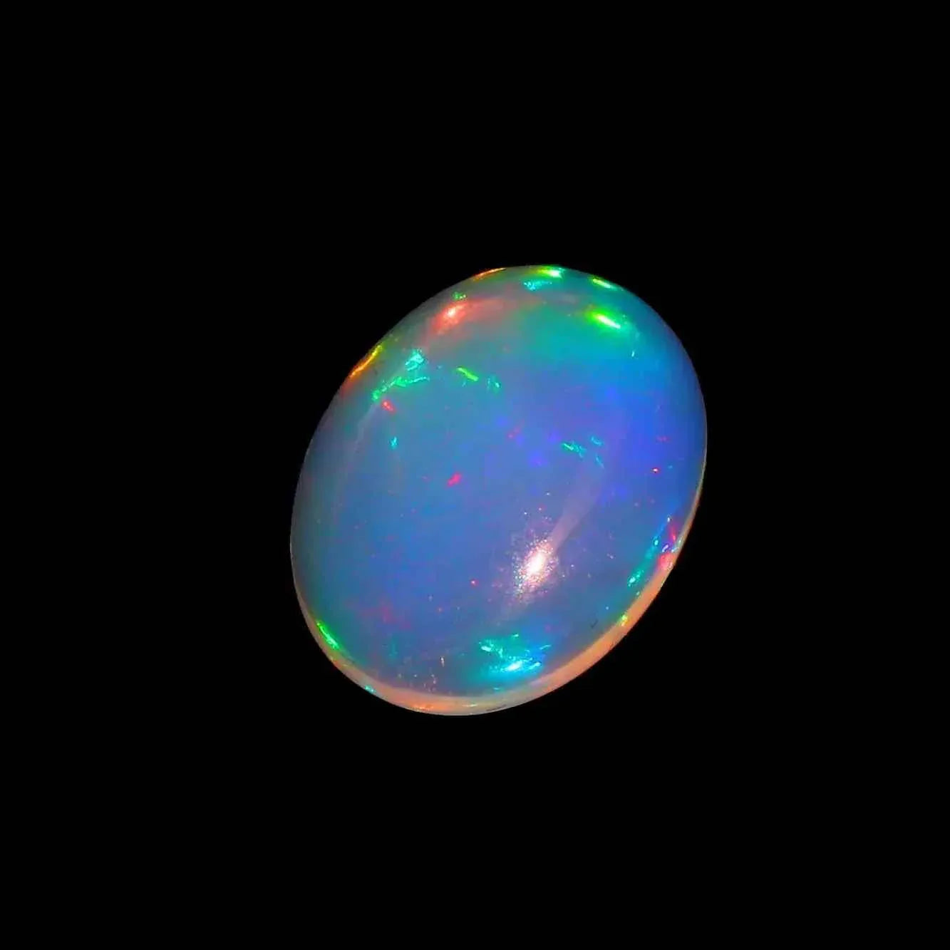 AAA Ethiopian Welo Fire Opal Cabochon: Loose Gemstone, October Birthstone (5.10 Cts, 16x12mm Oval) loose gemstones