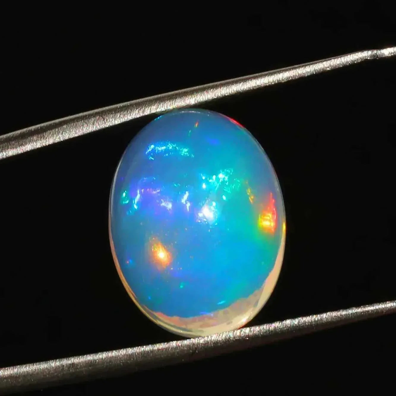 AAA Ethiopian Welo Fire Opal Cabochon: Loose Gemstone, October Birthstone (5.10 Cts, 16x12mm Oval) loose gemstones