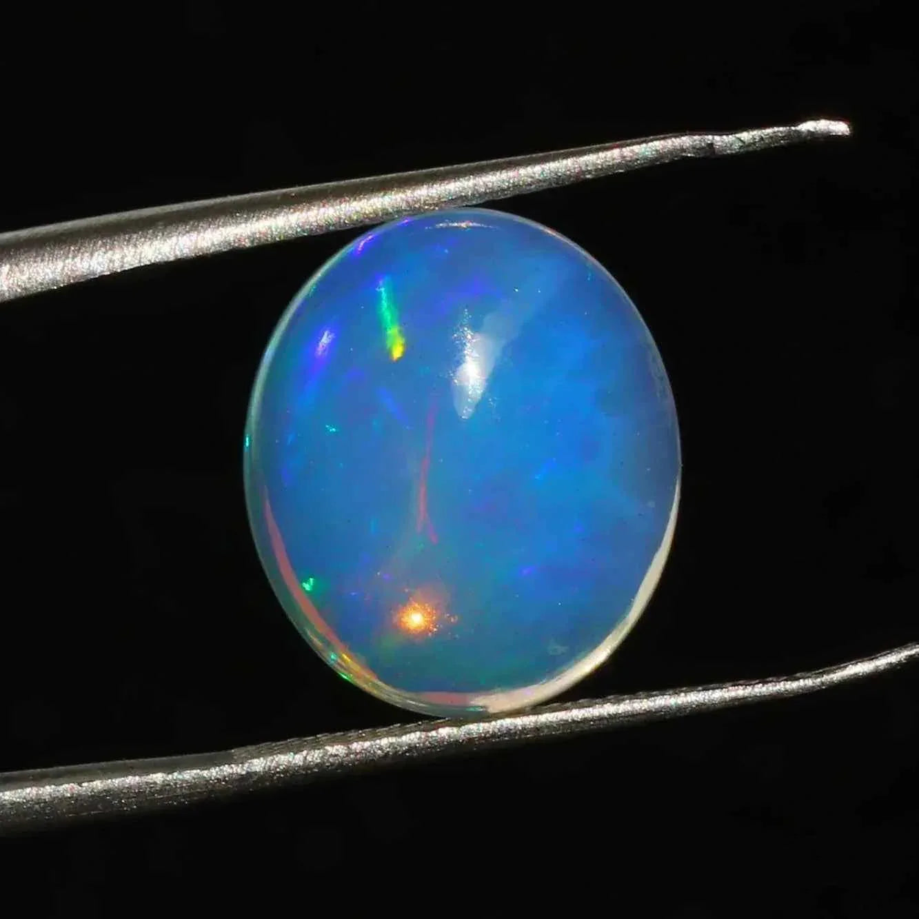 Ethiopian Welo Opal Cabochon: Rainbow Gemstone for Jewelry Making (12x14mm, 4.31 Cts) loose gemstones