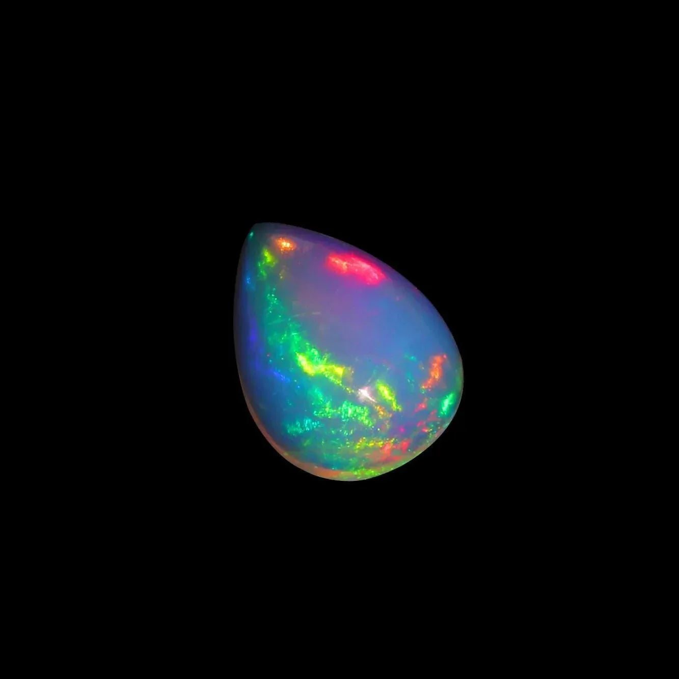 Natural Ethiopian Opal Pear Cabochon, 2.80ct. Hand-Polished Cabochon for Jewelry Making loose gemstones
