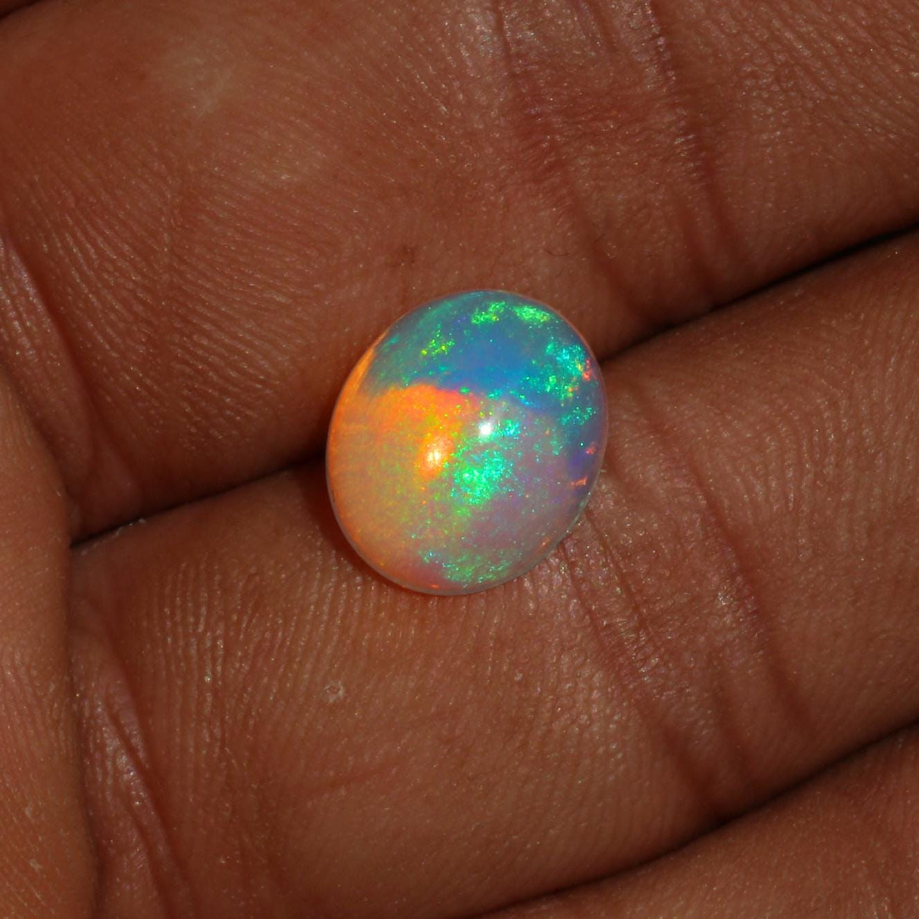 Ethiopian Welo Opal Cabochon: 12x10mm Oval Gemstone, October Birthstone