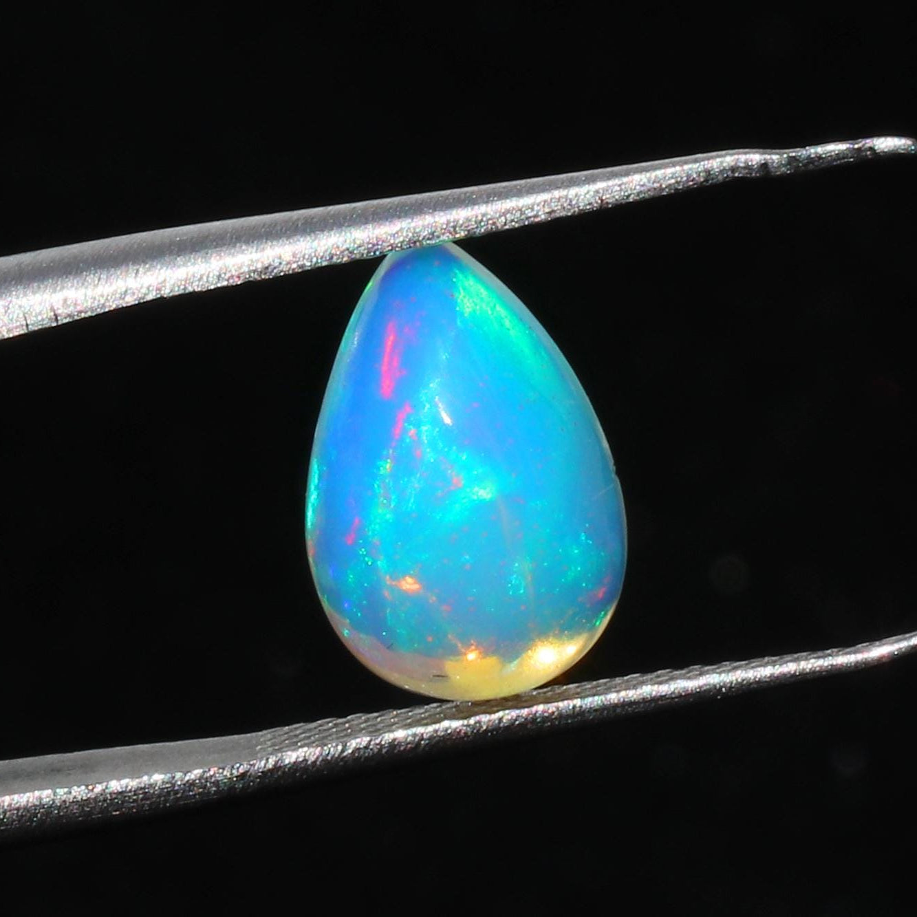 Ethiopian Welo Opal Cabochon: 2.26 Carat Pear Shape Gemstone