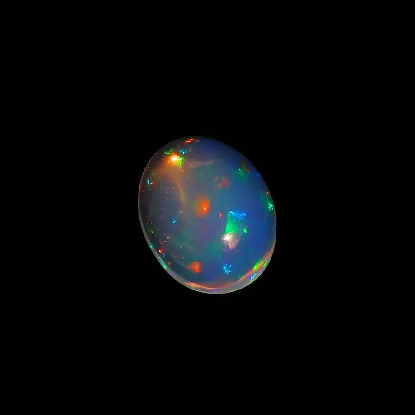 Ethiopian Opal Cabochon: 2.30 Ct Oval Multi-Color Gemstone, 12x9 mm loose gemstones