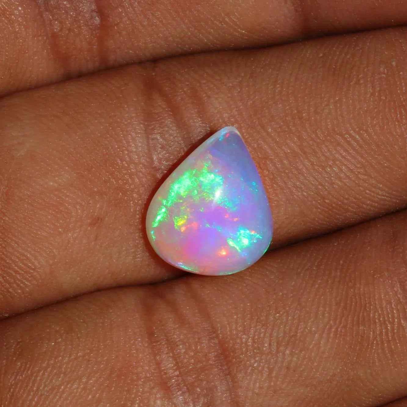 Welo Opal Gemstone - Ethiopian Opal Pear Shape October Birthstone (16x12mm, 3.68 Ct) loose gemstones