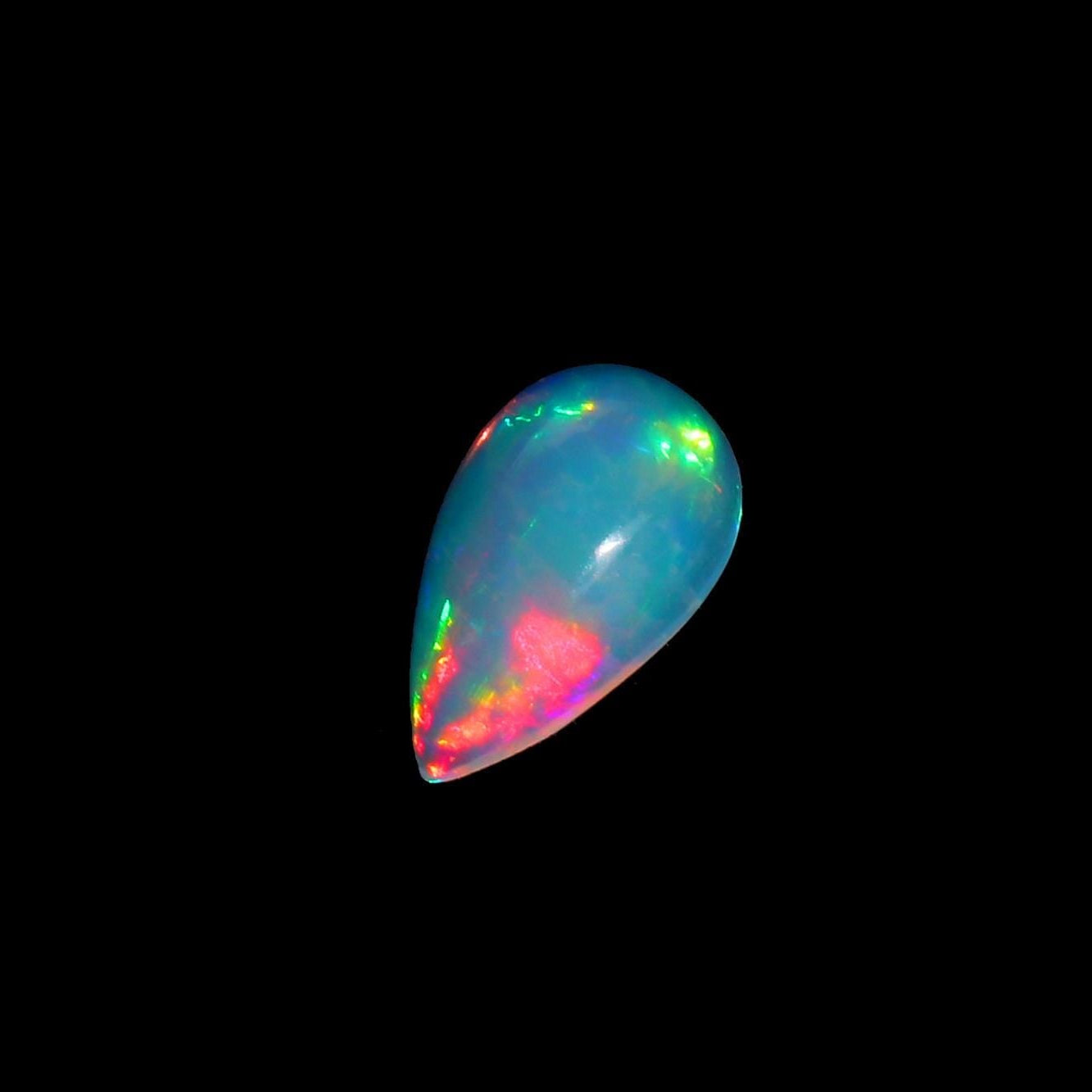 Ethiopian Opal Cabochon: 2.12 Cts Pear-Shaped Gemstone, Vibrant Play of Color
