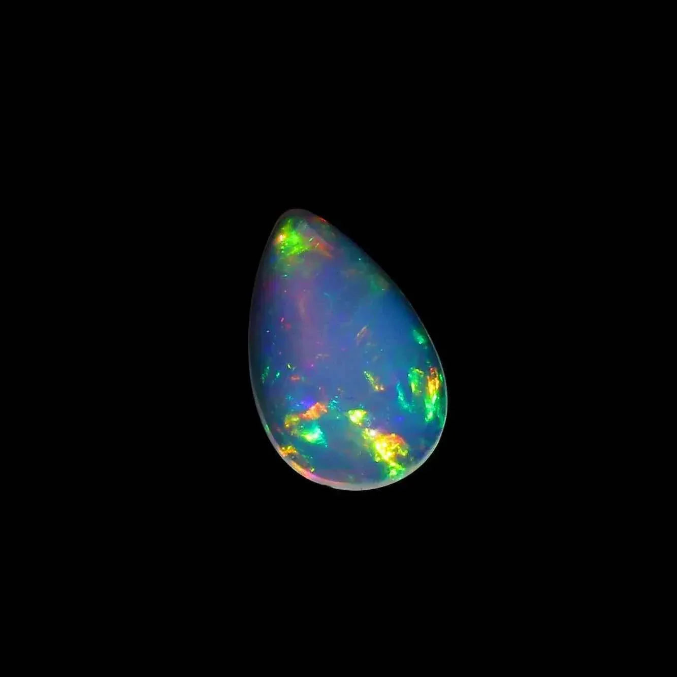 Welo Ethiopian Fire Opal Cabochon - Rainbow Gemstone for Jewelry (1.67 Cts, 13x8 mm) loose gemstones
