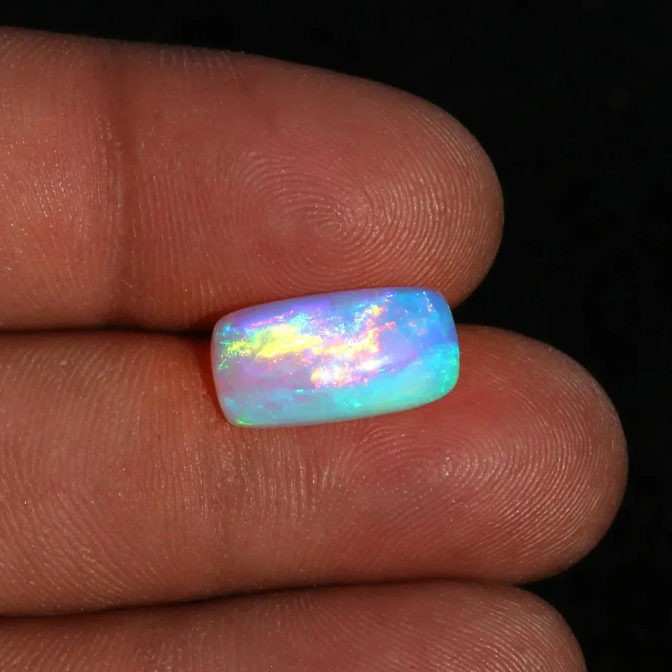 Ethiopian Fire Opal Cabochon: Long Cushion Gemstone, October Birthstone loose gemstones