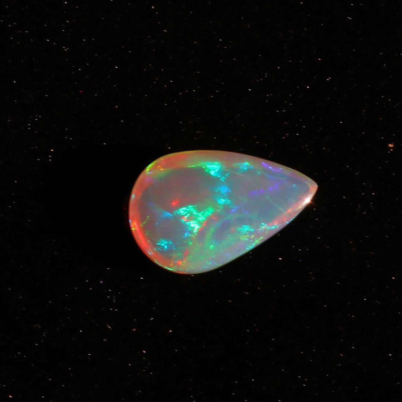 Ethiopian Welo Opal Cabochon: Pear Shape Loose Gemstone (6.3 Cts, 11x18 mm)