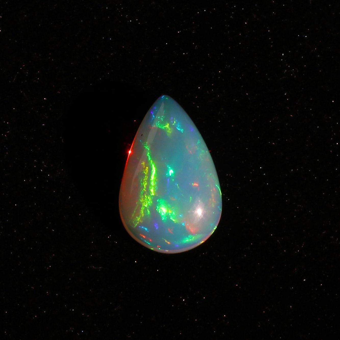 Ethiopian Welo Opal Cabochon: Pear Shape Loose Gemstone (6.3 Cts, 11x18 mm)